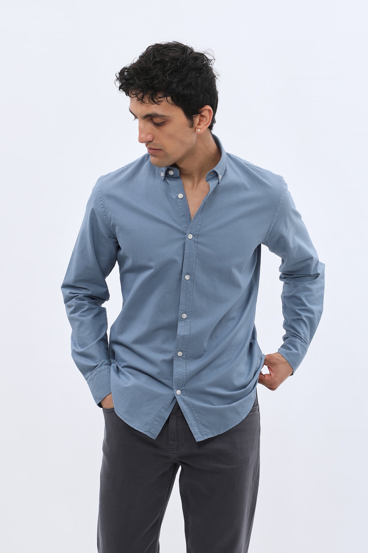 SHIRTSPRO Oxford Regular Fit Shirt - Button-Down Collar - Light Blue
