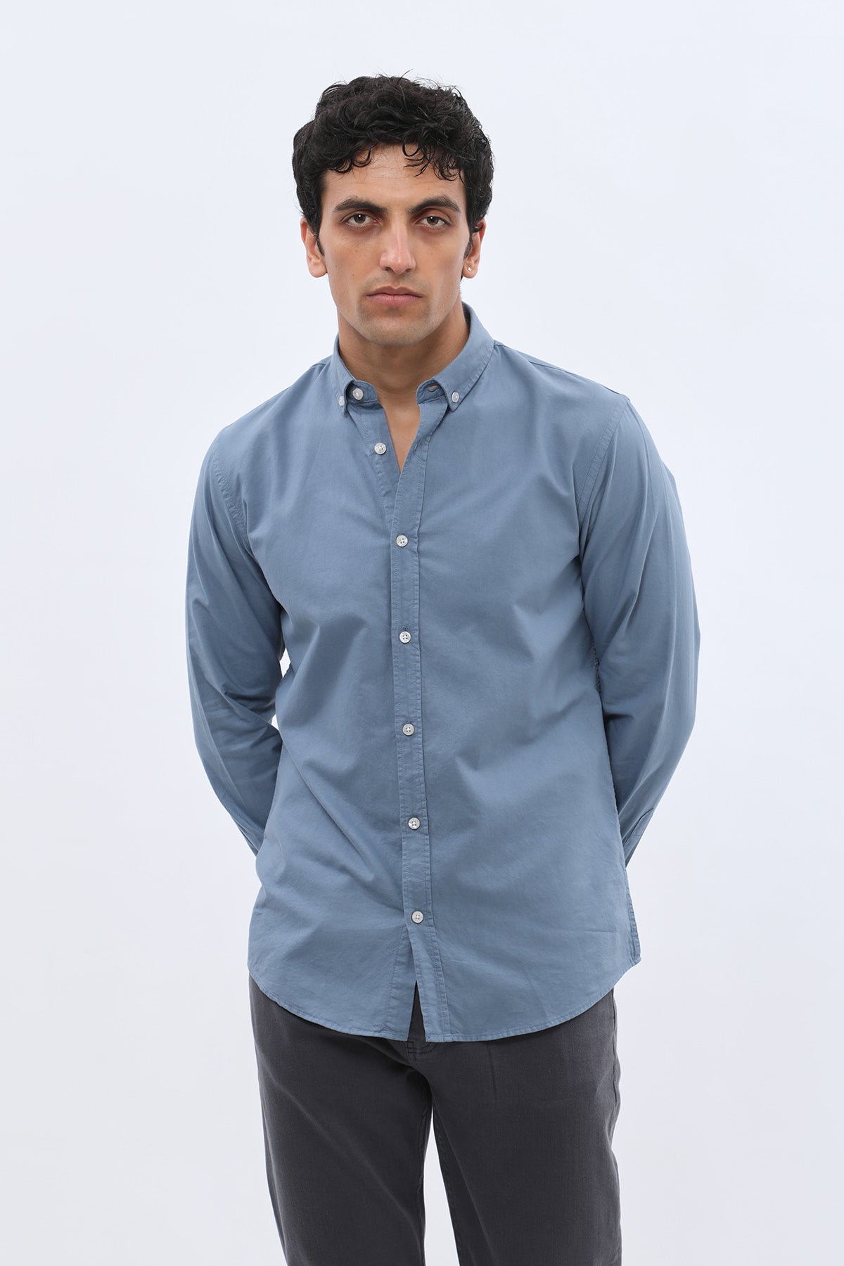 SHIRTSPRO Oxford Regular Fit Shirt - Button-Down Collar - Light Blue