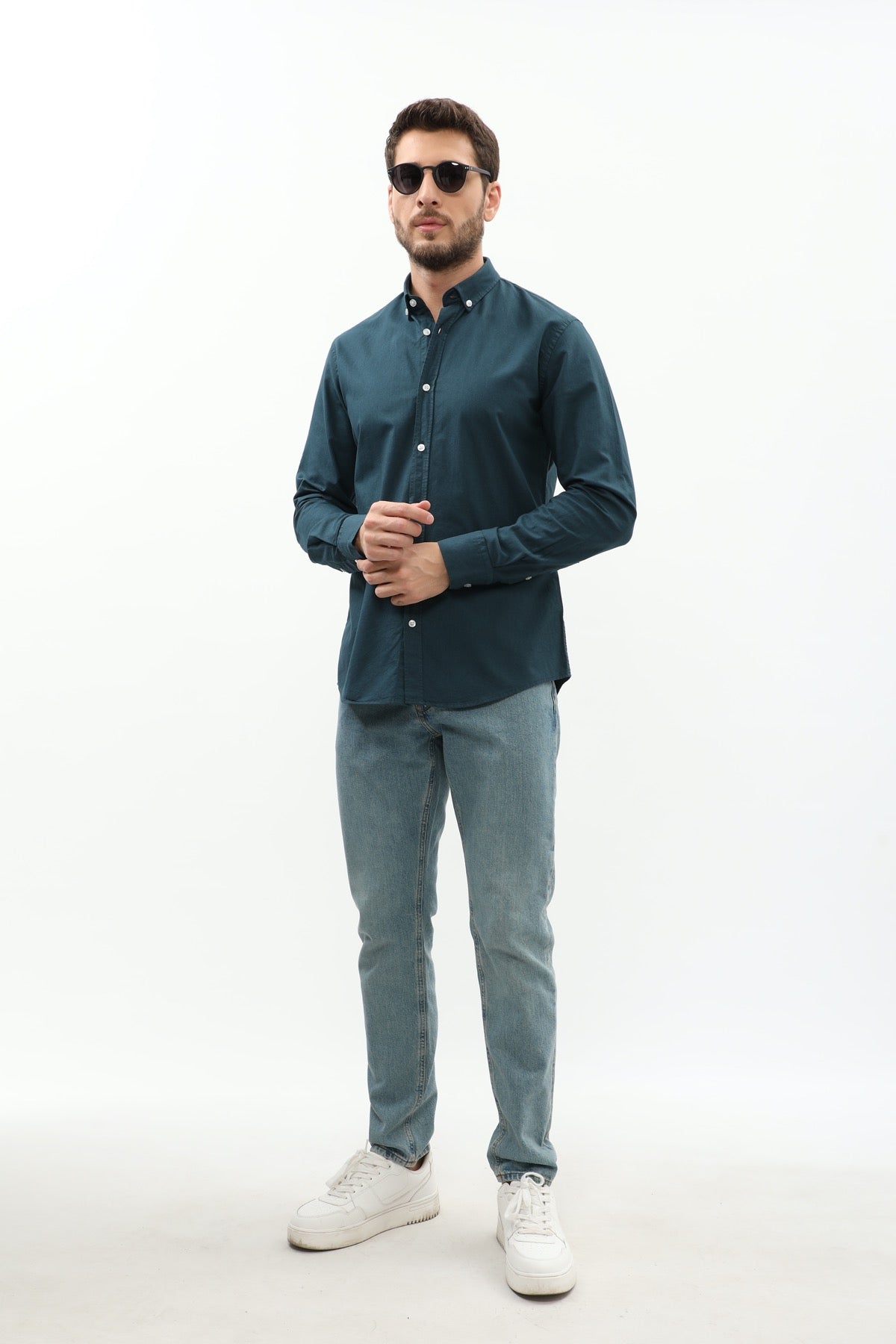 SHIRTSPRO Oxford Regular Fit Shirt - Button-Down Collar - Petrol