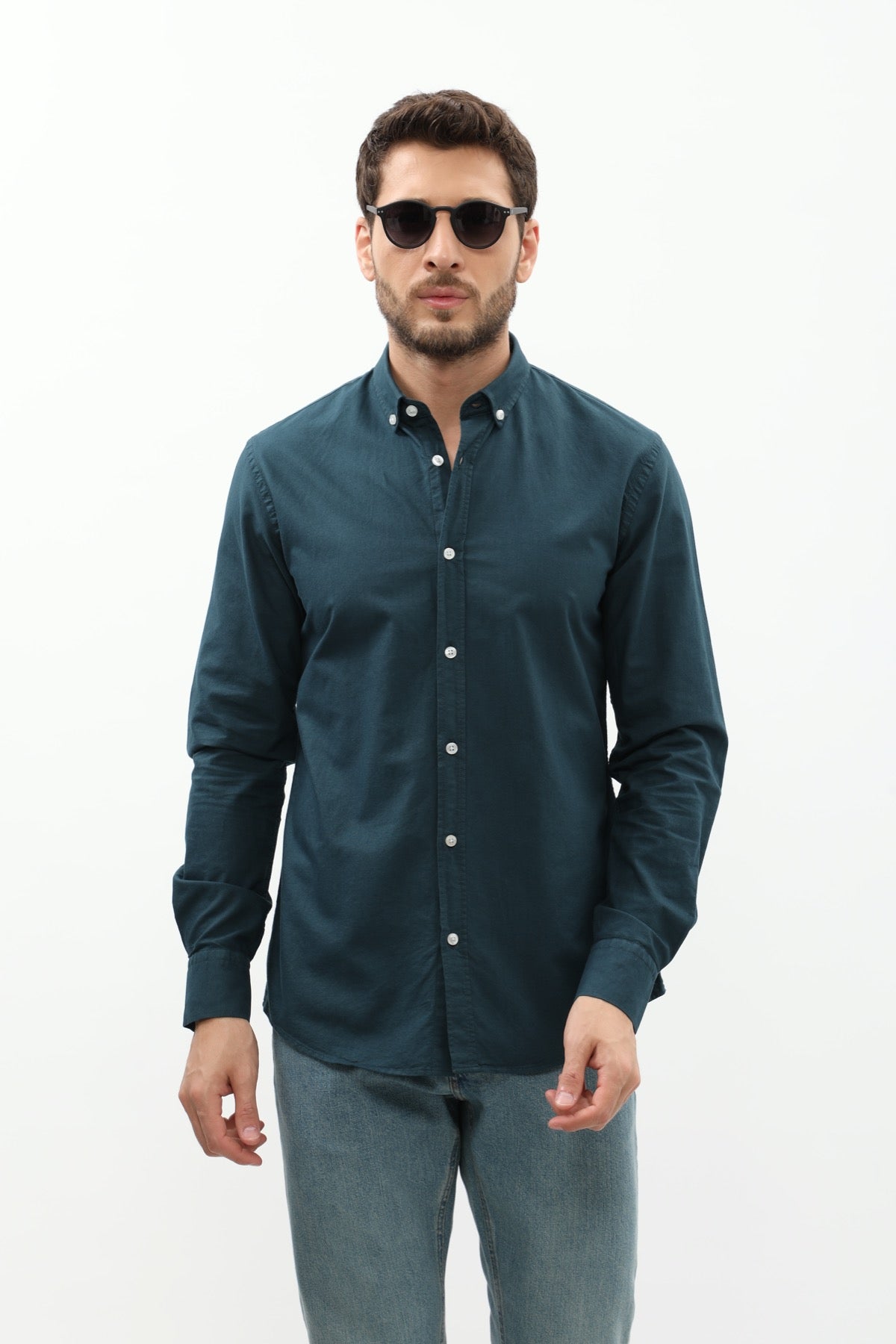SHIRTSPRO Oxford Regular Fit Shirt - Button-Down Collar - Petrol