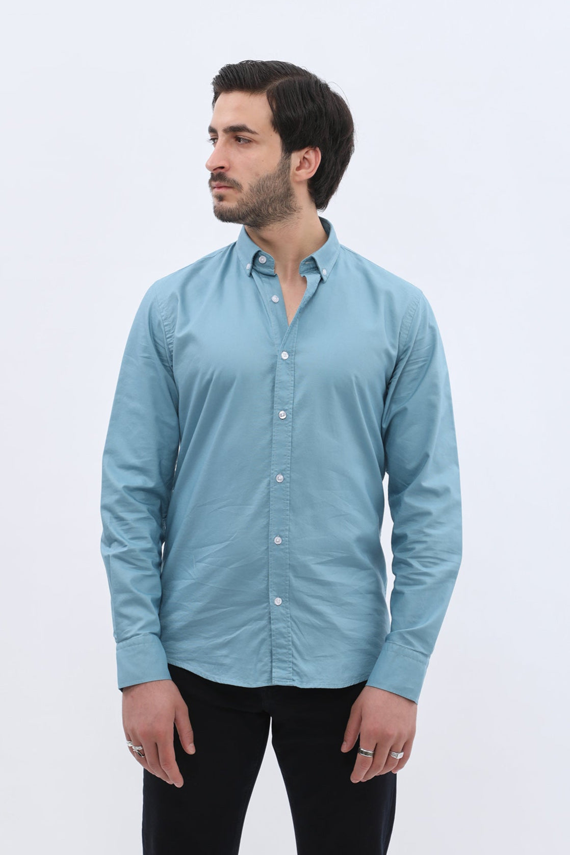 SHIRTSPRO Oxford Regular Fit Shirt - Button-Down Collar - Adriatic