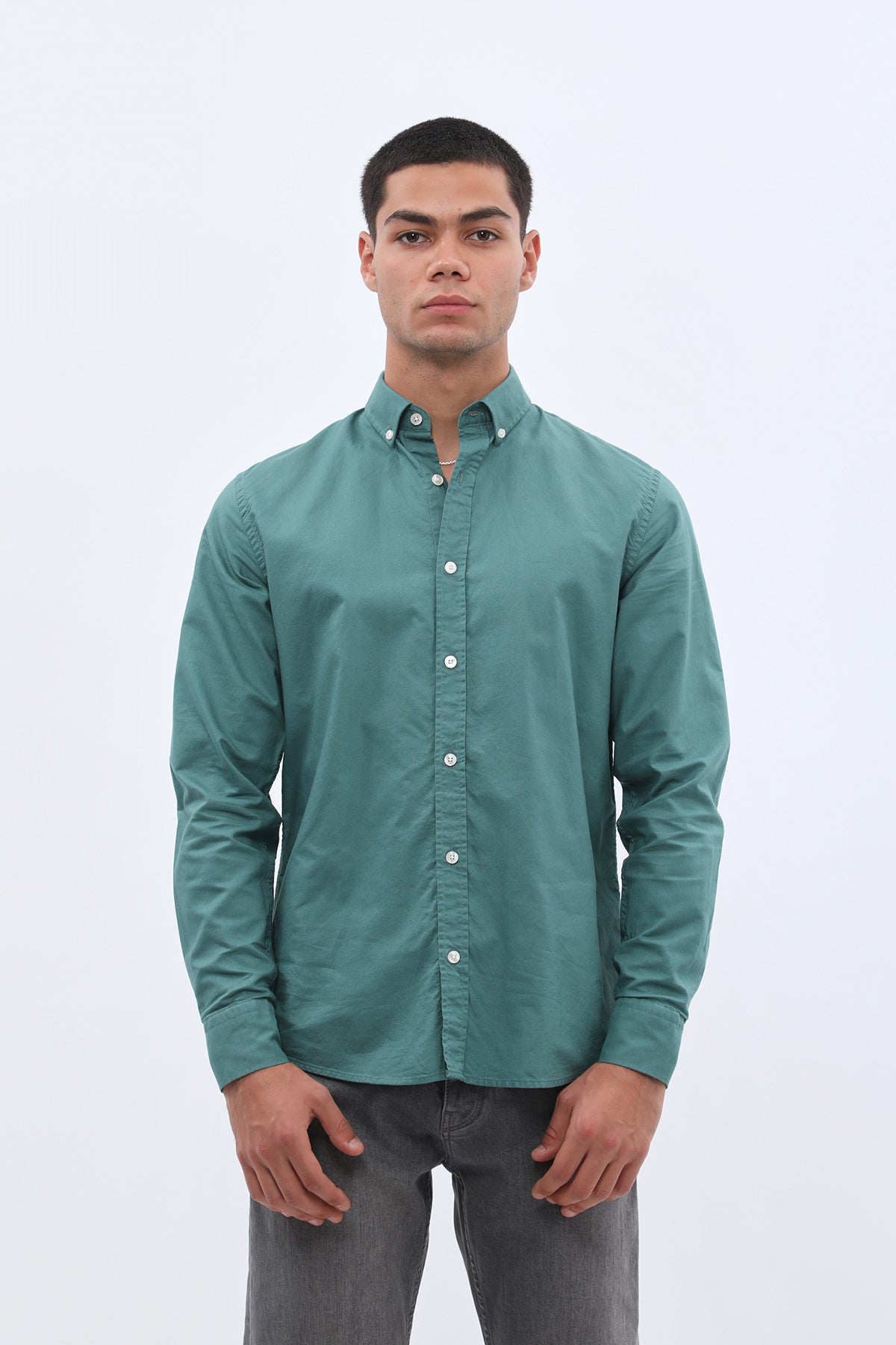 SHIRTSPRO Oxford Regular Fit Shirt - Button-Down Collar - Antique Green