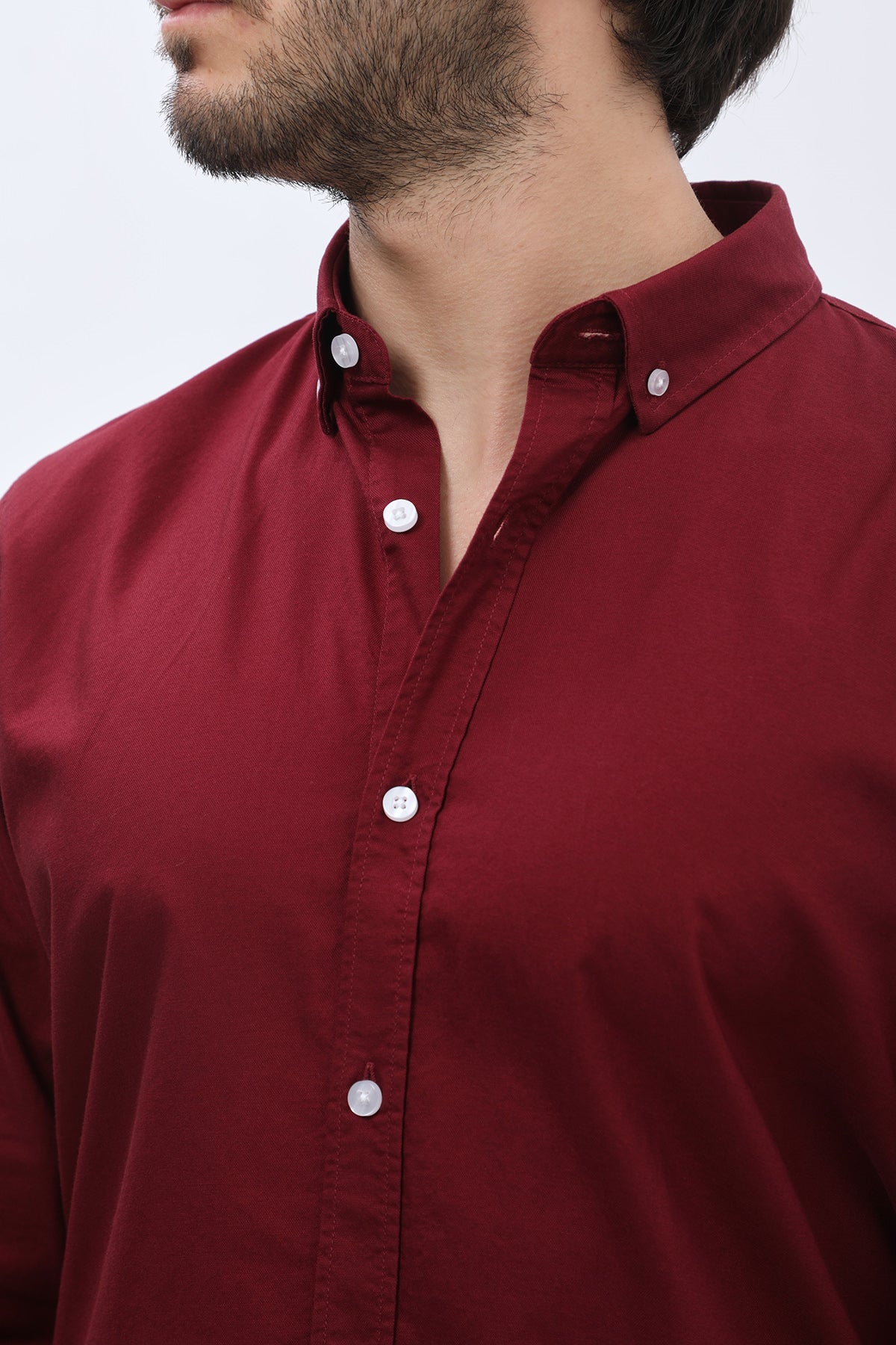 SHIRTSPRO Oxford Regular Fit Shirt - Button-Down Collar - Bordo