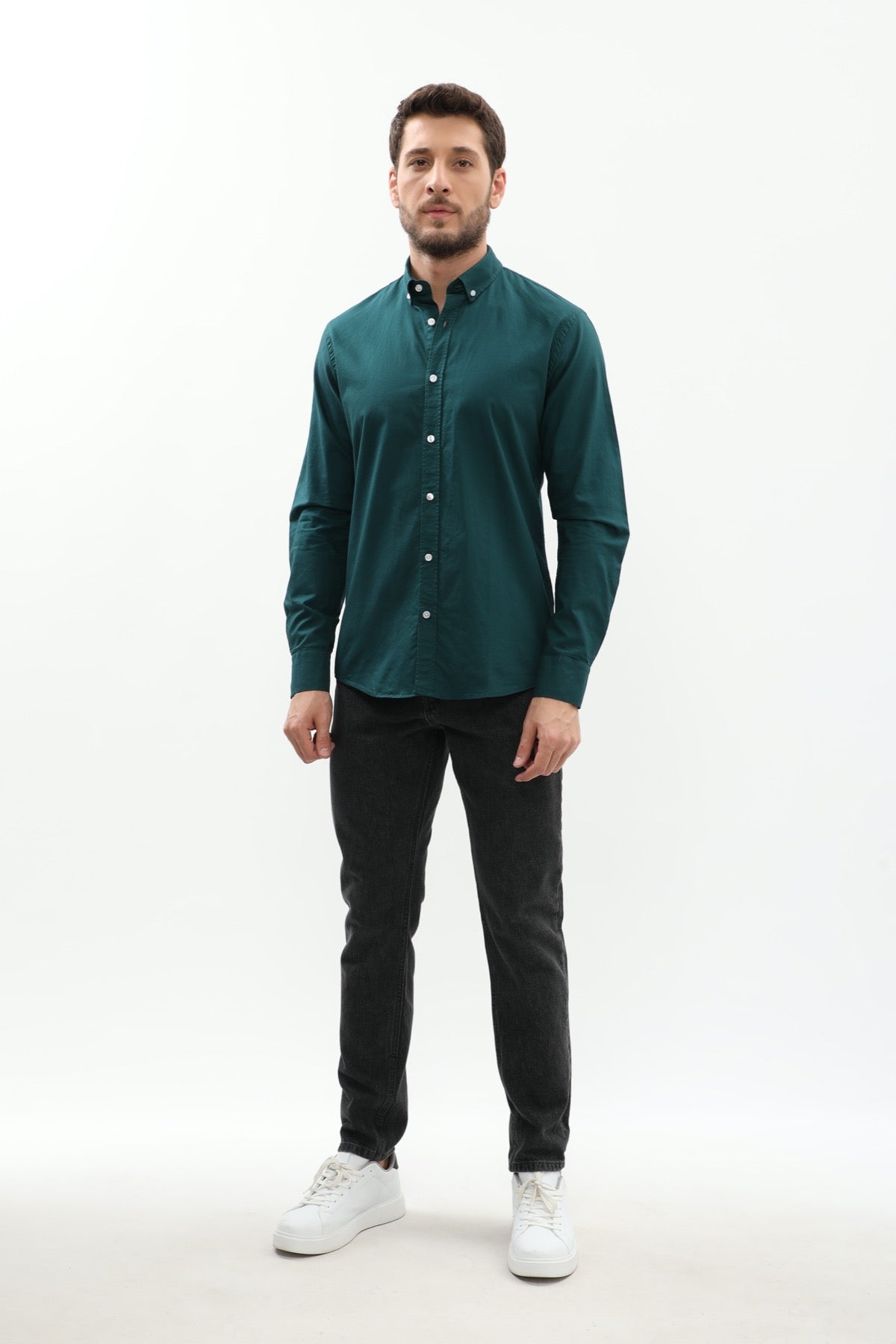 SHIRTSPRO Oxford Regular Fit Shirt - Button-Down Collar - Deep Teal