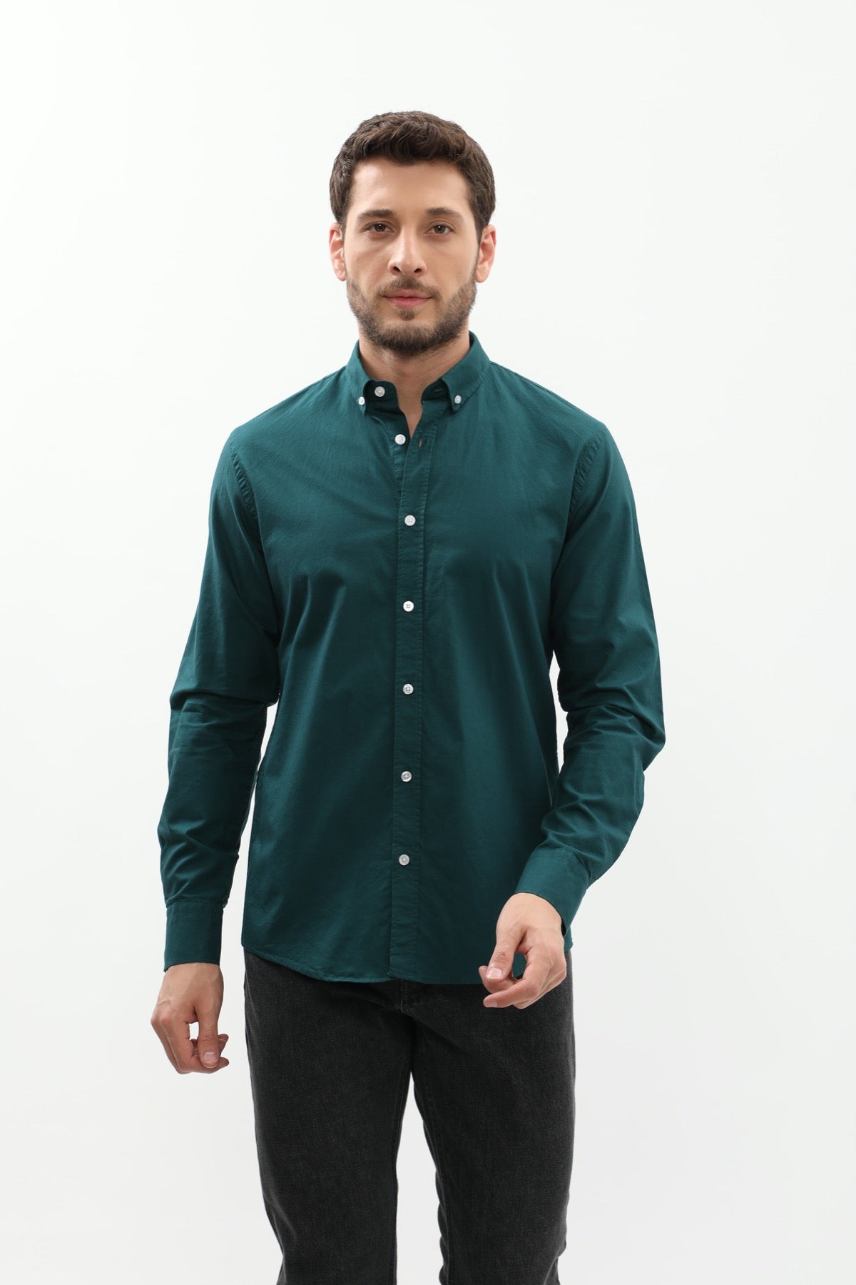 SHIRTSPRO Oxford Regular Fit Shirt - Button-Down Collar - Deep Teal