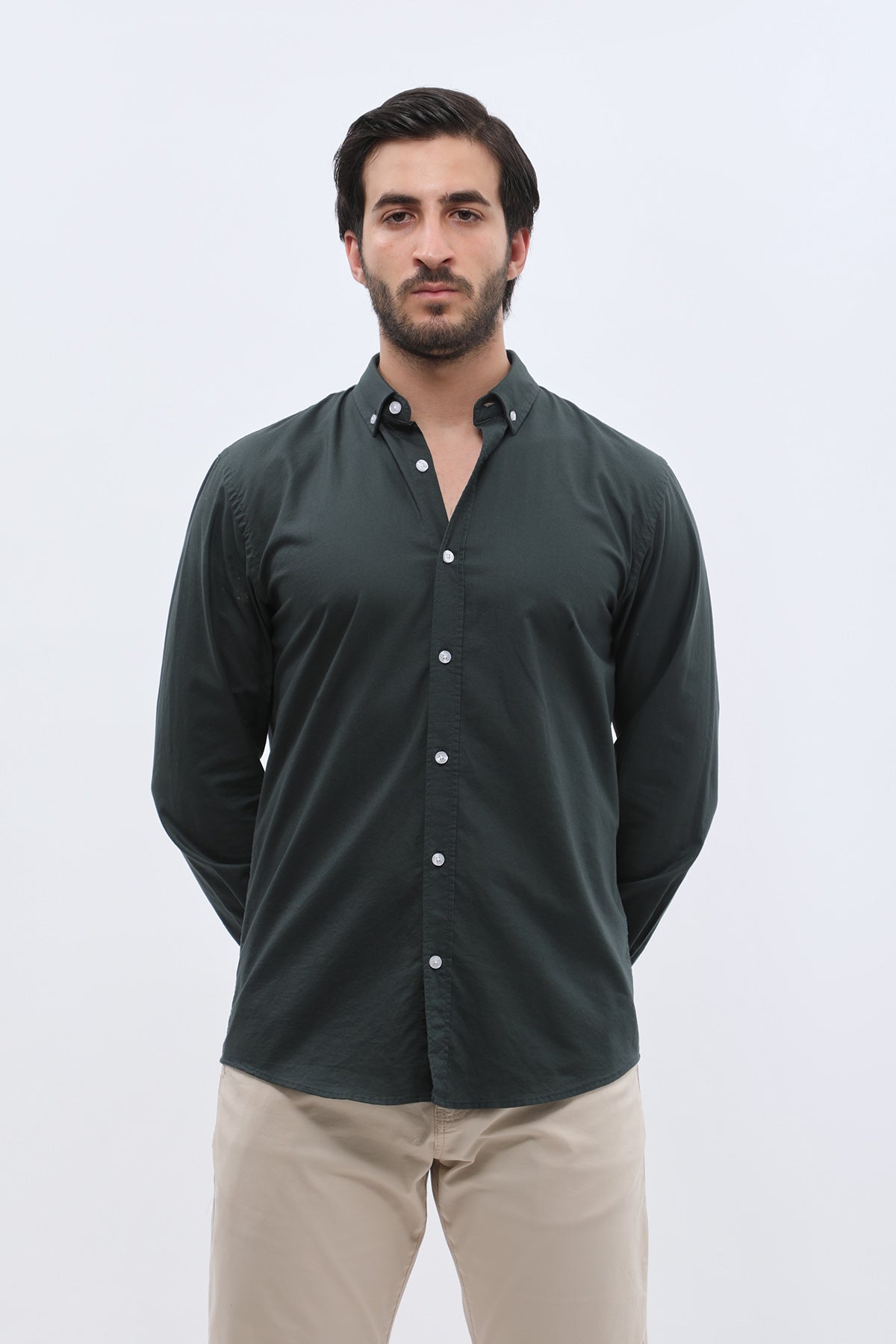 SHIRTSPRO Oxford Regular Fit Shirt - Button-Down Collar - Naphtha Green
