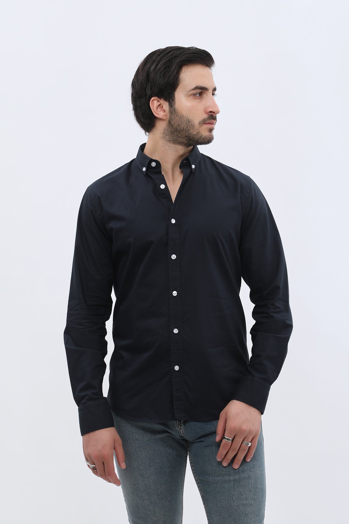 SHIRTSPRO Oxford Regular Fit Shirt - Button-Down Collar - Navy