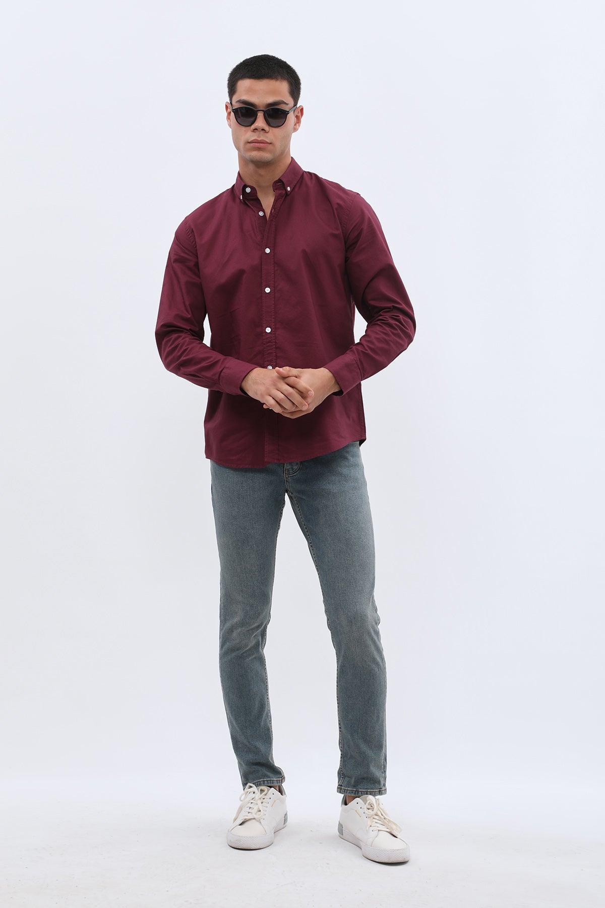 قميص أوكسفورد بقبة بأزرار من SHIRTSPRO - لون أرجواني