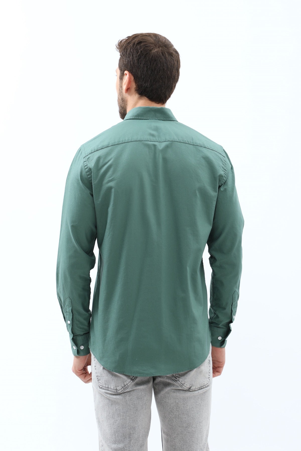 SHIRTSPRO Oxford Regular Fit Shirt - Button-Down Collar - Smoke Pine