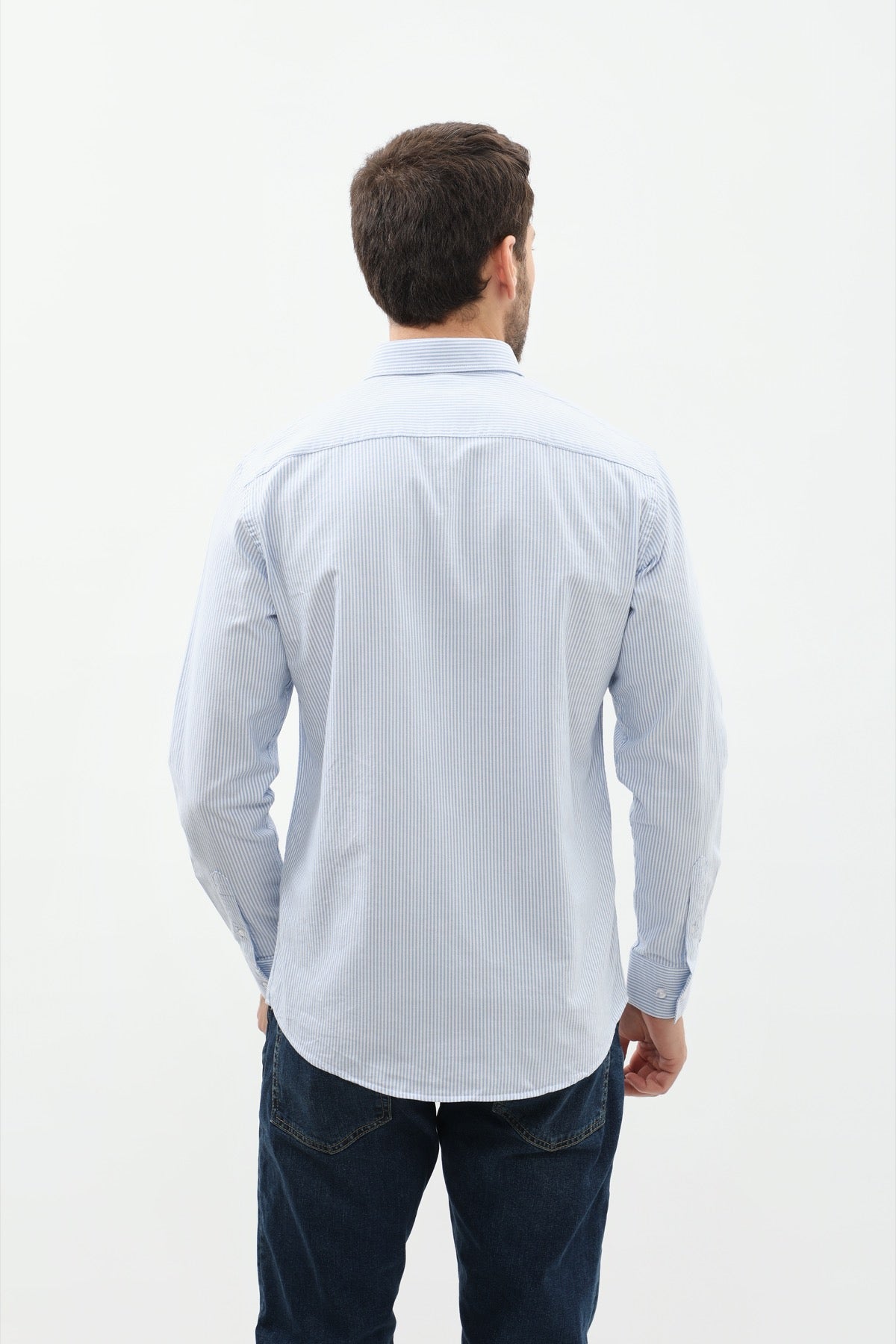 SHIRTSPRO Striped Regular Fit Shirt - Button-Down Collar - Blue