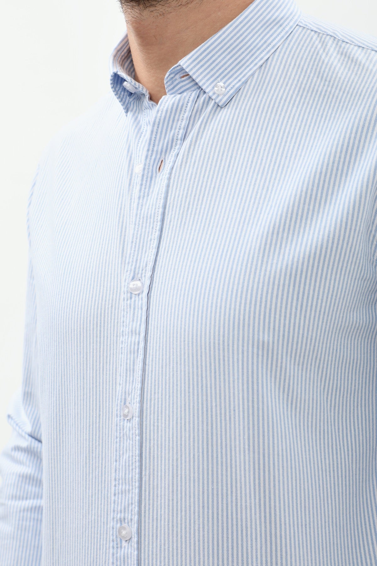 SHIRTSPRO Striped Regular Fit Shirt - Button-Down Collar - Blue