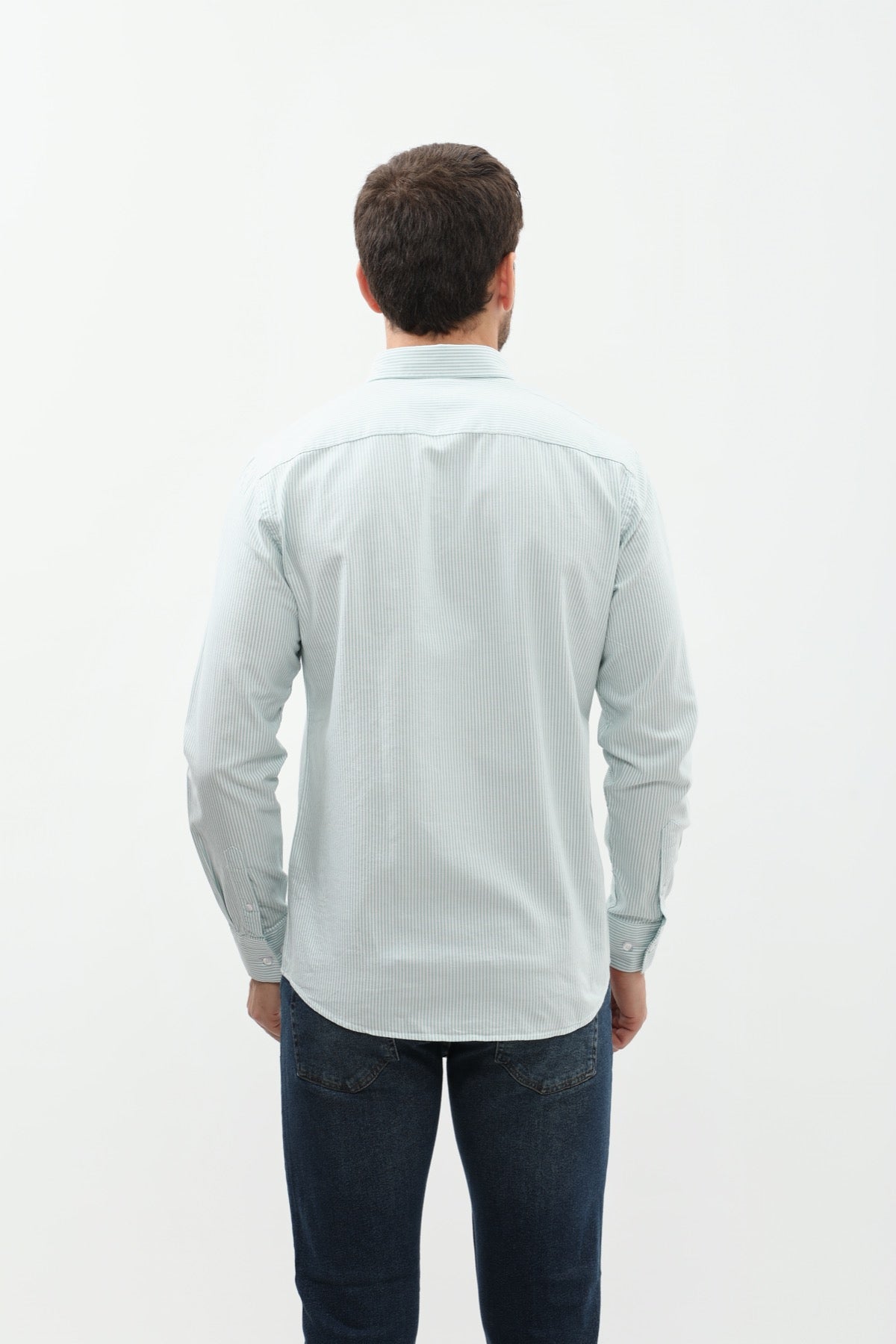 SHIRTSPRO Striped Regular Fit Shirt - Button-Down Collar - Beryl Green