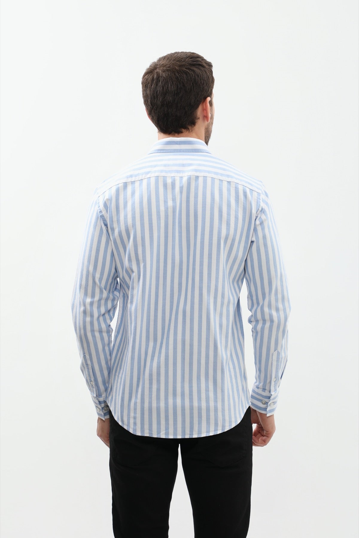 SHIRTSPRO Striped Regular Fit Shirt - Button-Down Collar - Blue