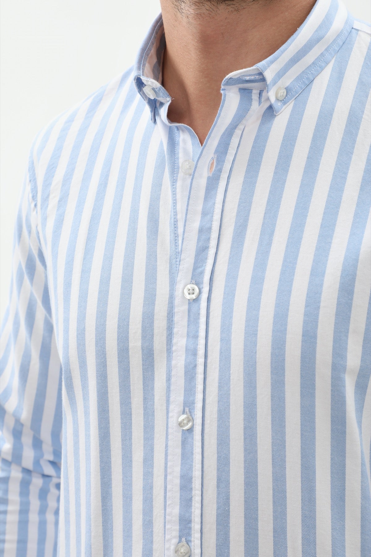 SHIRTSPRO Striped Regular Fit Shirt - Button-Down Collar - Blue