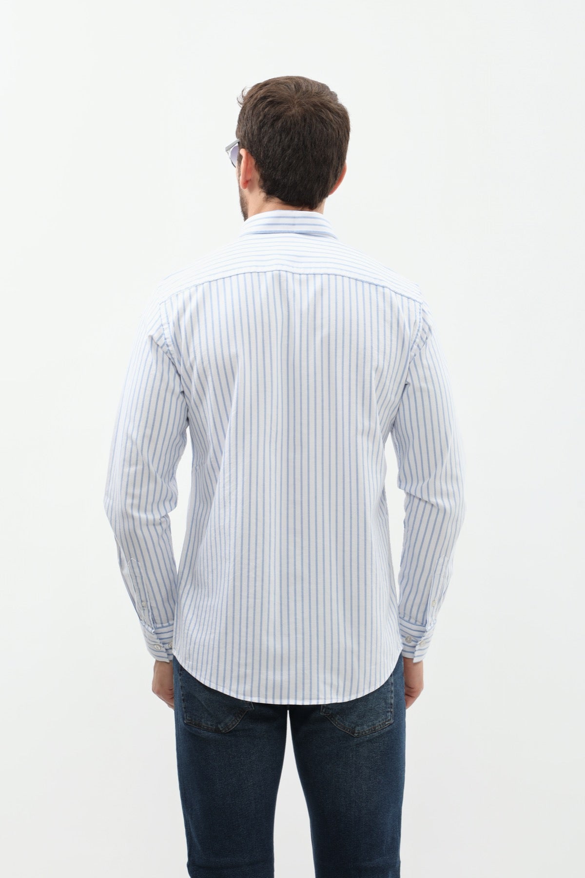 SHIRTSPRO Striped Regular Fit Shirt - Button-Down Collar - Blue