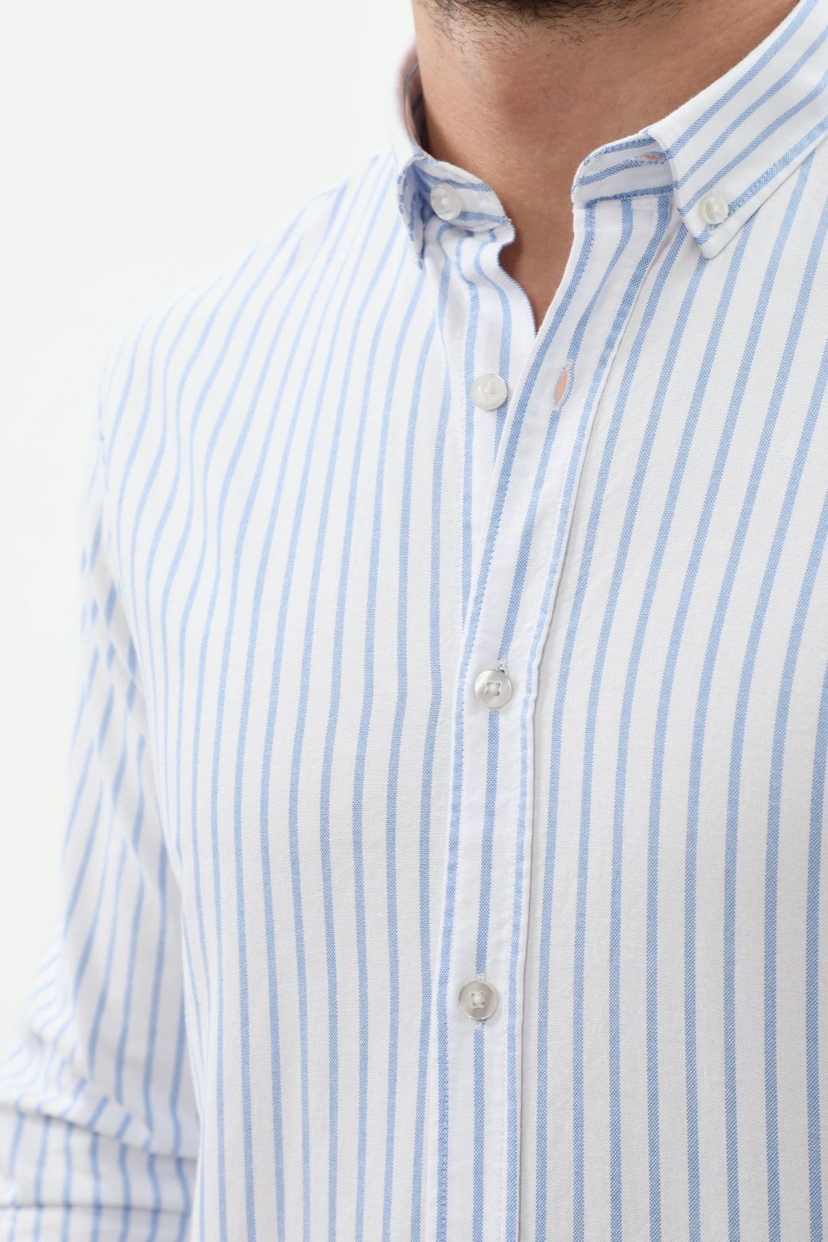 SHIRTSPRO Striped Regular Fit Shirt - Button-Down Collar - Blue
