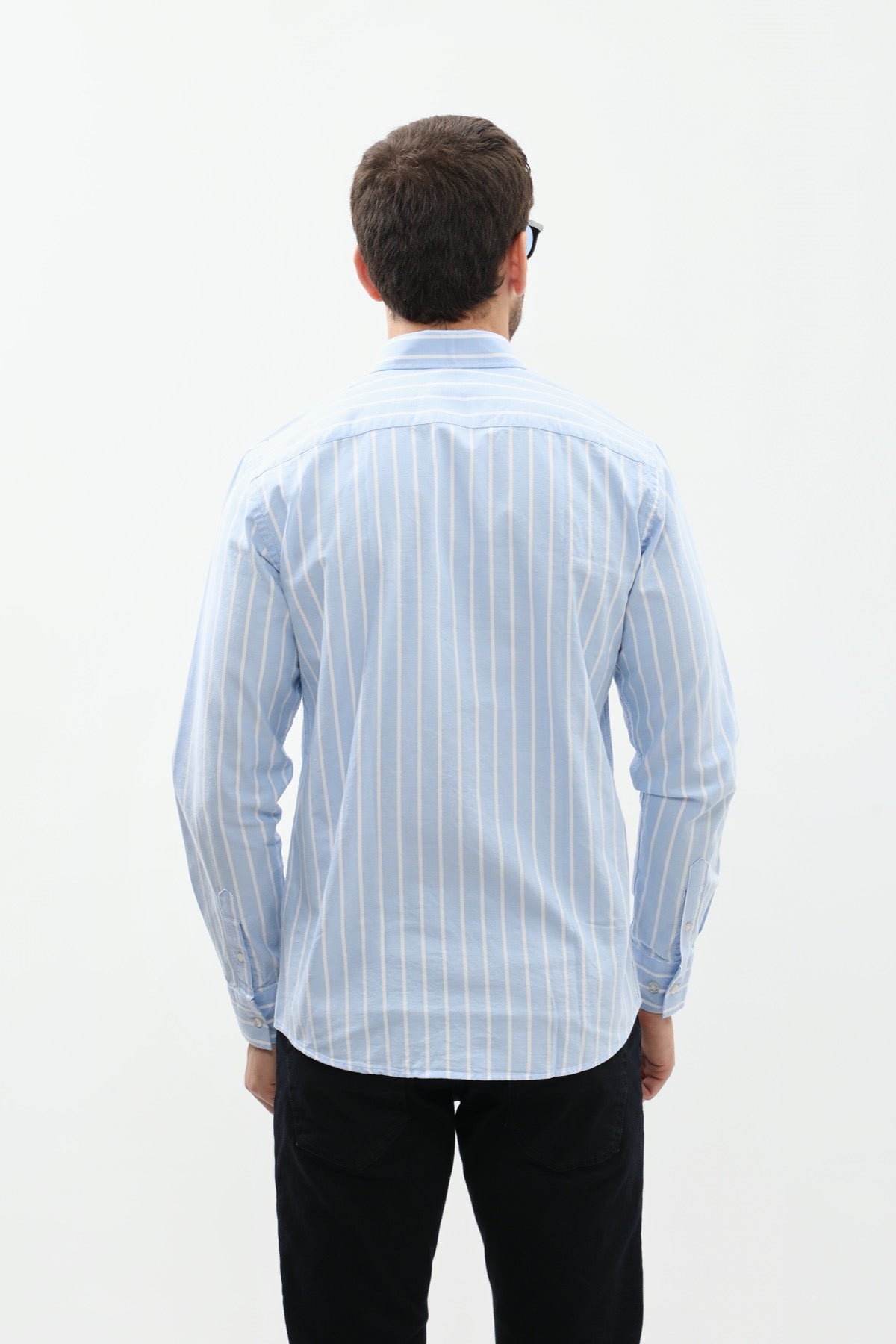 قميص مخطط بقبة بأزرار من SHIRTSPRO - لون أزرق