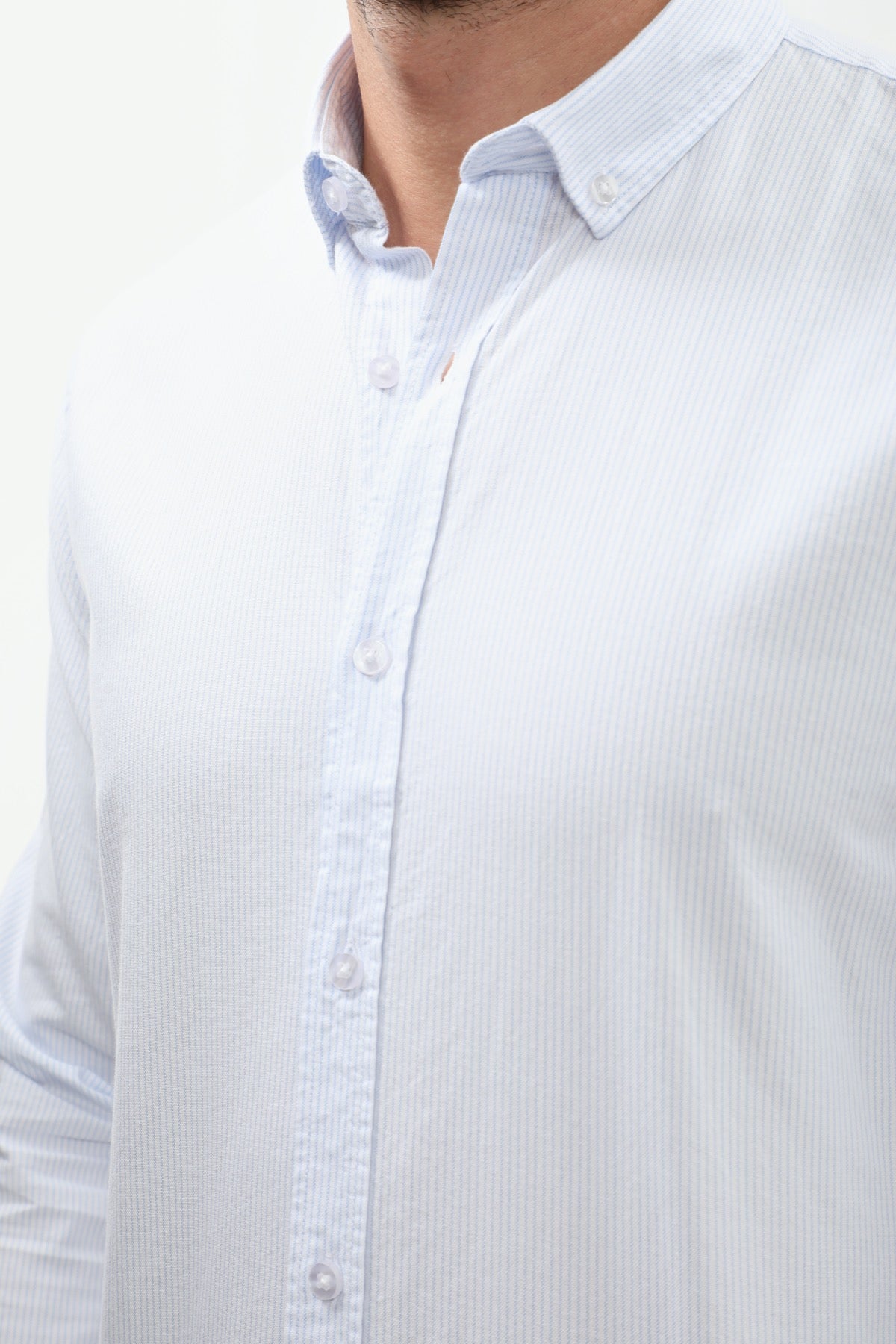 SHIRTSPRO Striped Regular Fit Shirt - Button-Down Collar - Blue