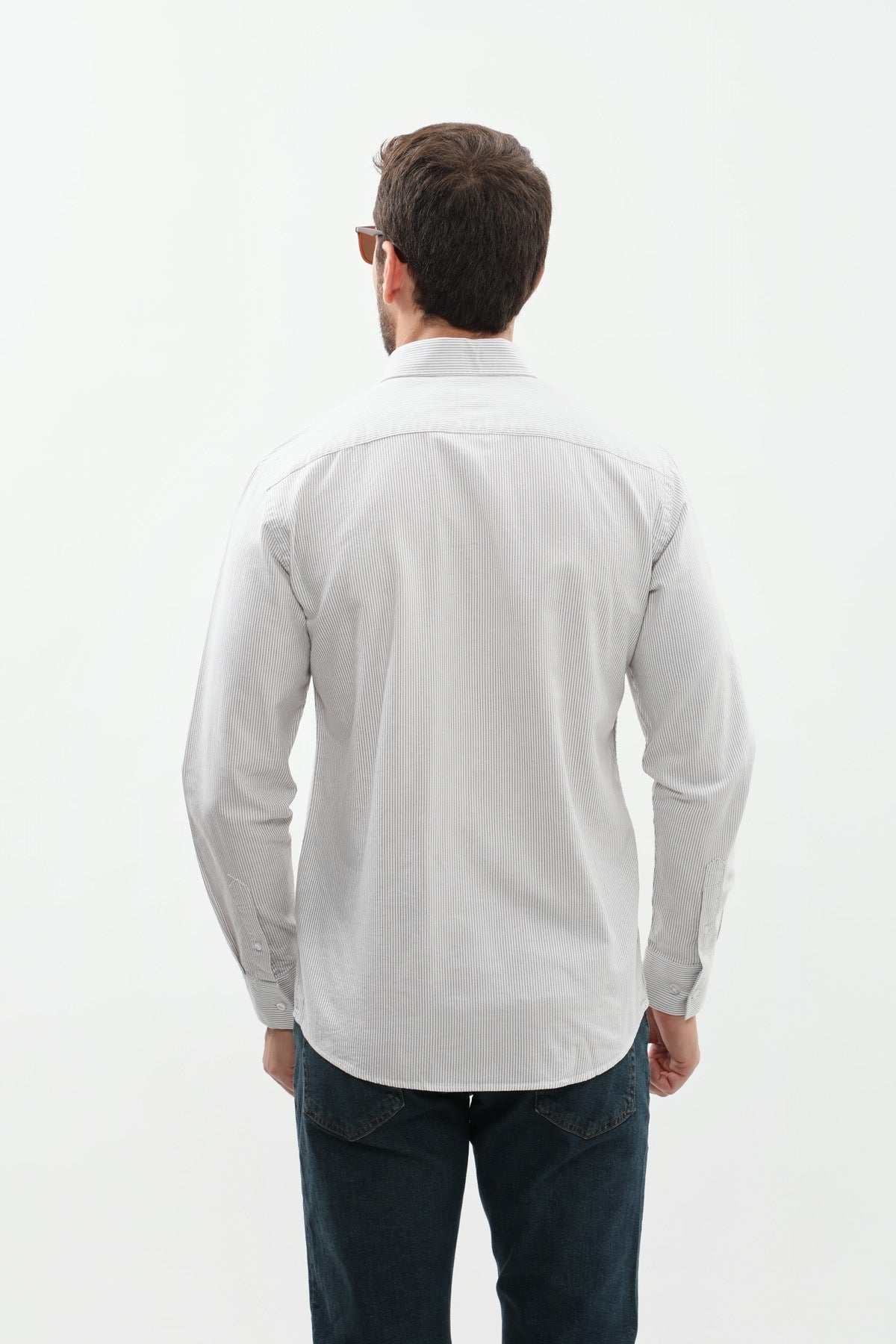 SHIRTSPRO Striped Regular Fit Shirt - Button-Down Collar - Khaki