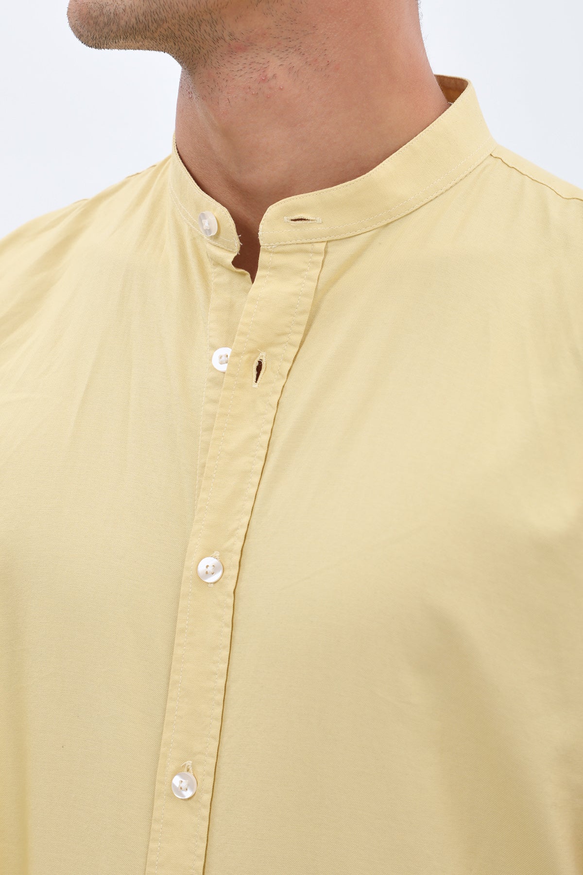 SHIRTSPRO Oxford Regular Fit Short Sleeve Shirt - Mao Collar - Cocoon