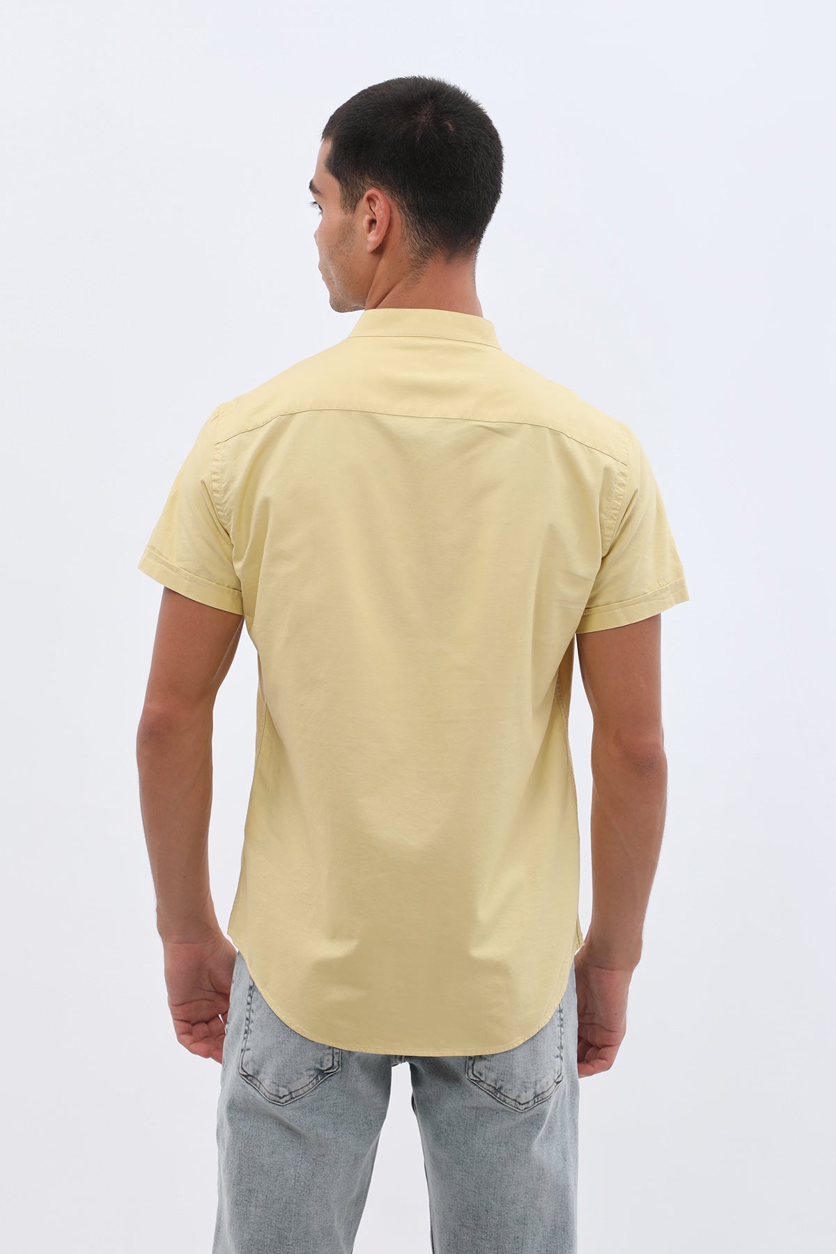 SHIRTSPRO Oxford Regular Fit Short Sleeve Shirt - Mao Collar - Cocoon