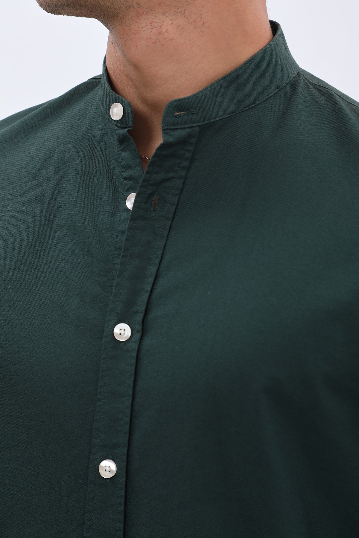 SHIRTSPRO Oxford Regular Fit Shirt - Mao Collar - Pine Grove