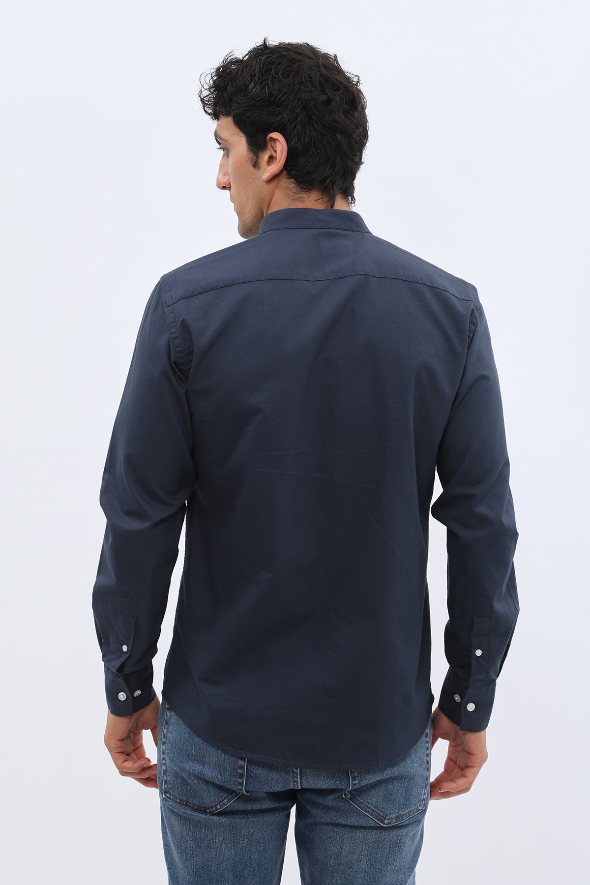 قميص أكسفورد بقبة ماندارين من SHIRTSPRO - لون بلوبيري
