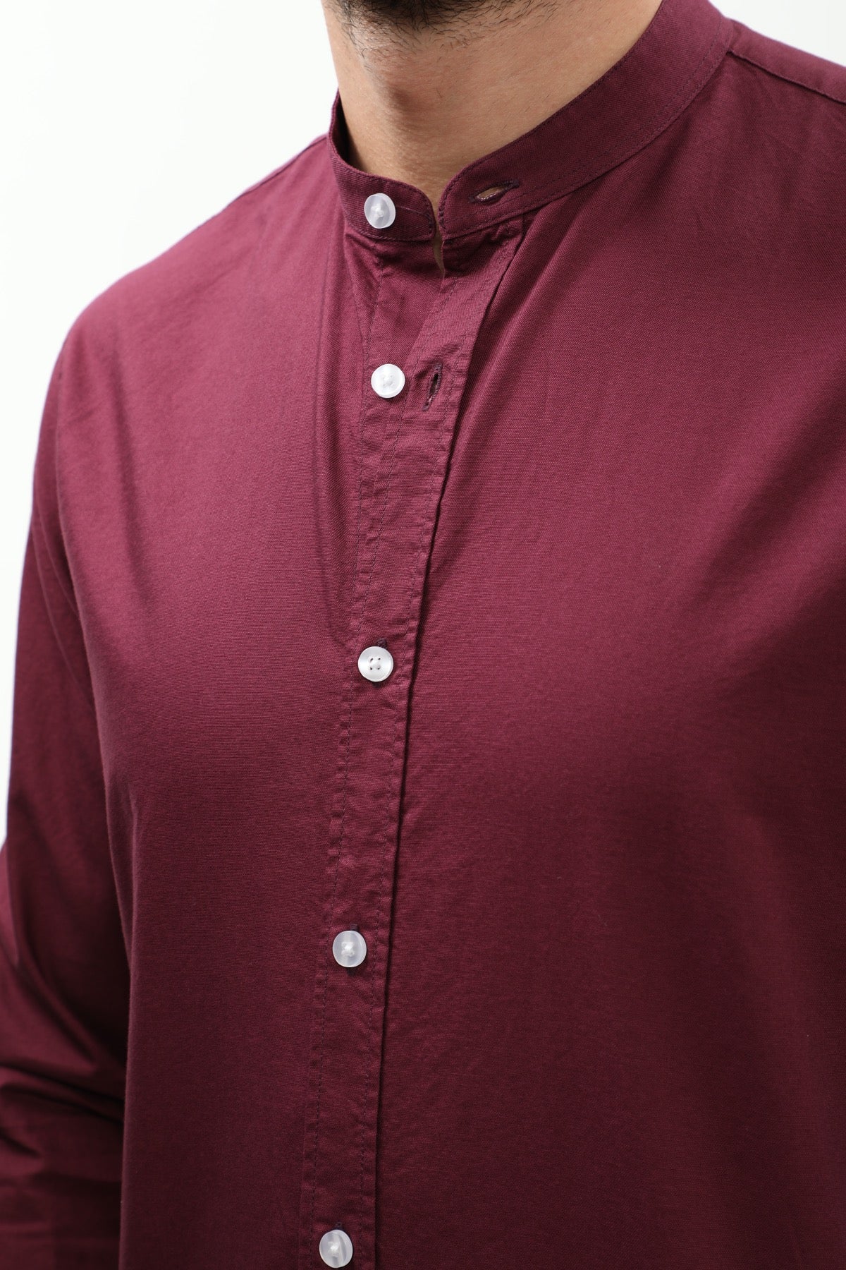 SHIRTSPRO Oxford Regular Fit Shirt - Mao Collar - Potent Purple