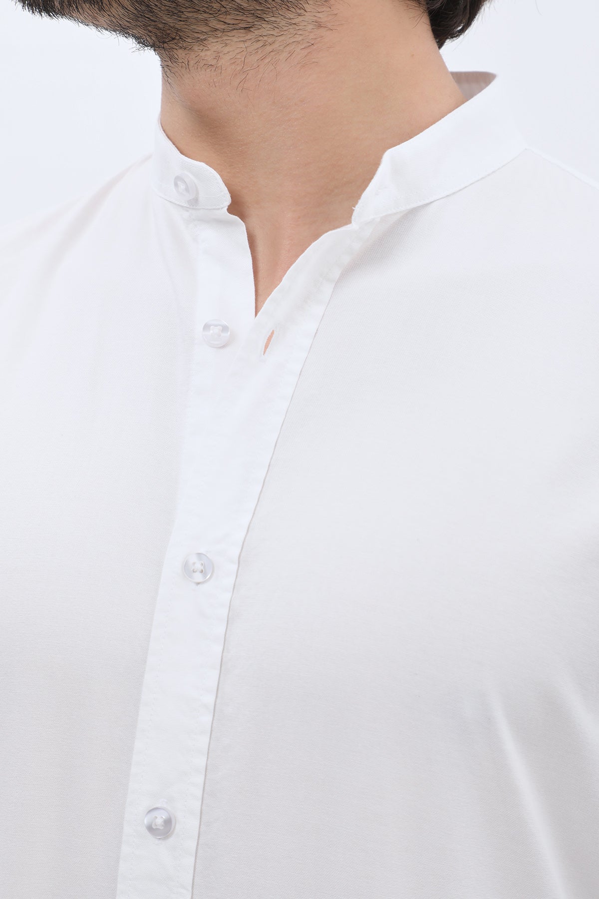 SHIRTSPRO Oxford Regular Fit Shirt - Mao Collar - White