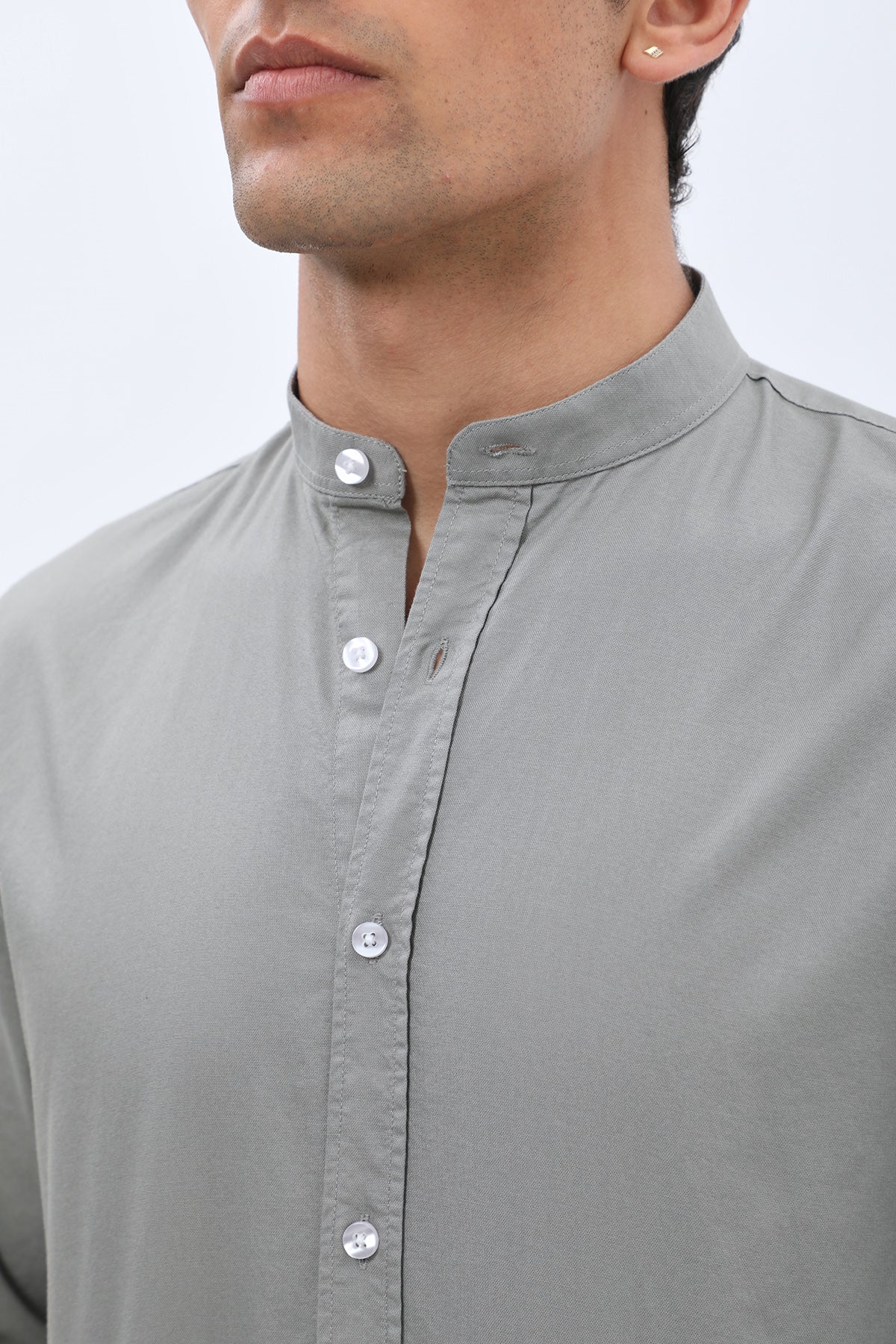 SHIRTSPRO Oxford Regular Fit Shirt - Mao Collar - Wild Dove