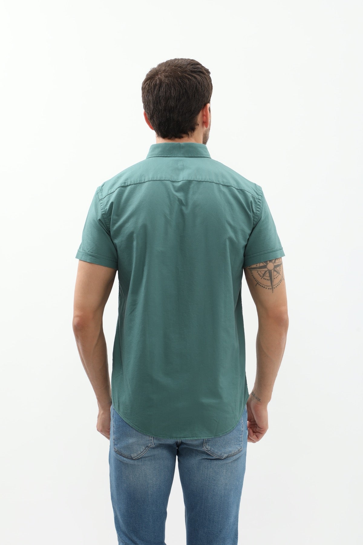SHIRTSPRO Oxford Regular Fit Short Sleeve Shirt - Button-Down Collar - Antique Green