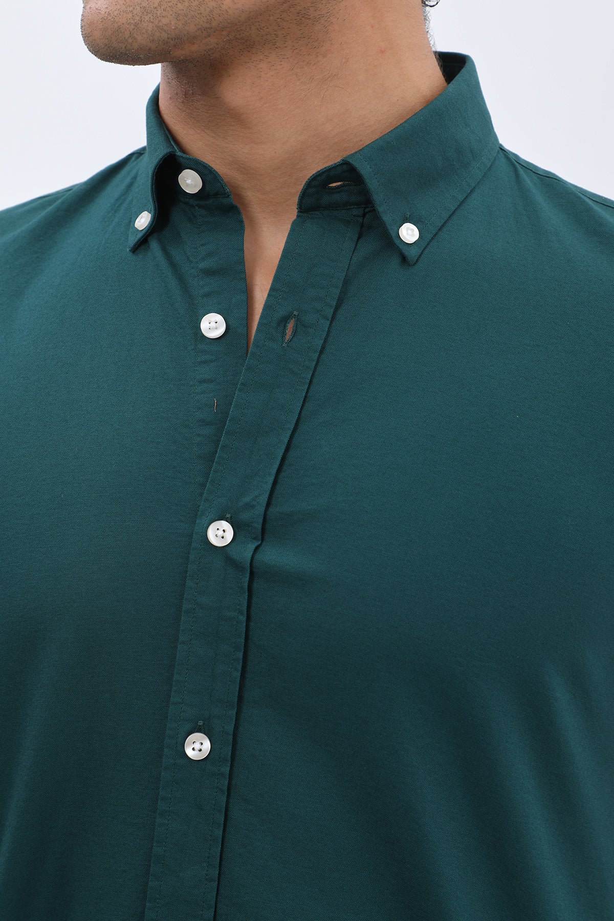 SHIRTSPRO Oxford Regular Fit Short Sleeve Shirt - Button-Down Collar - Deep Teal