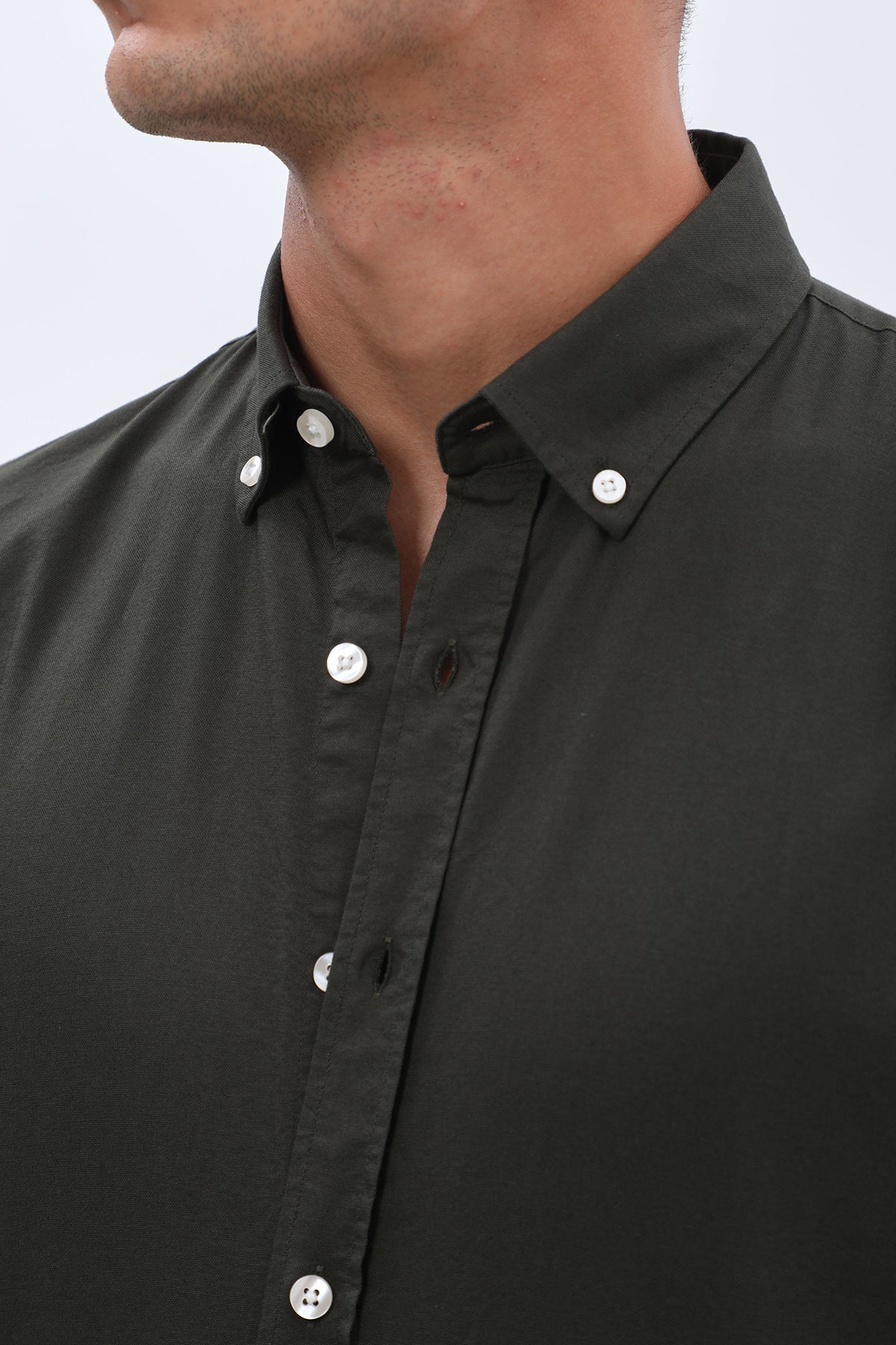 SHIRTSPRO Oxford Regular Fit Short Sleeve Shirt - Button-Down Collar - Green