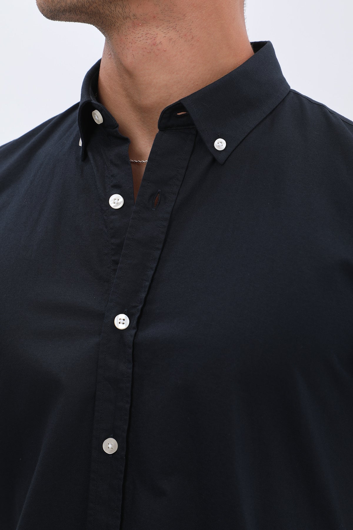 SHIRTSPRO Oxford Regular Fit Short Sleeve Shirt - Button-Down Collar - Navy