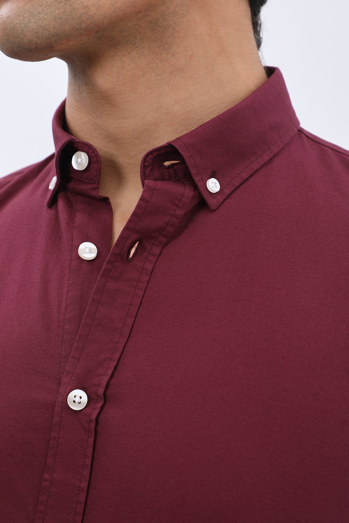 SHIRTSPRO Oxford Regular Fit Short Sleeve Shirt - Button-Down Collar - Purple