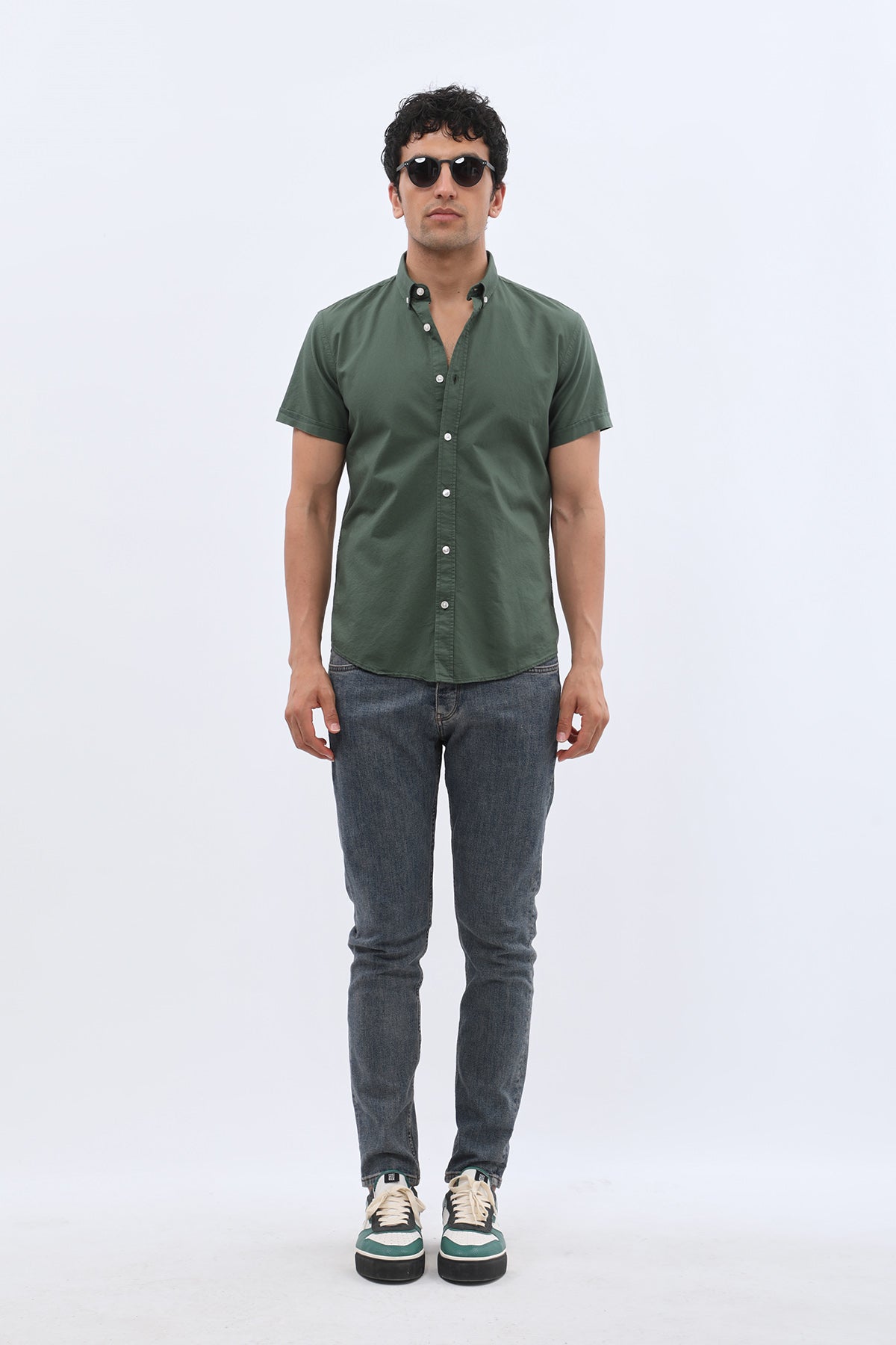 SHIRTSPRO Oxford Regular Fit Short Sleeve Shirt - Button-Down Collar - Mountain View