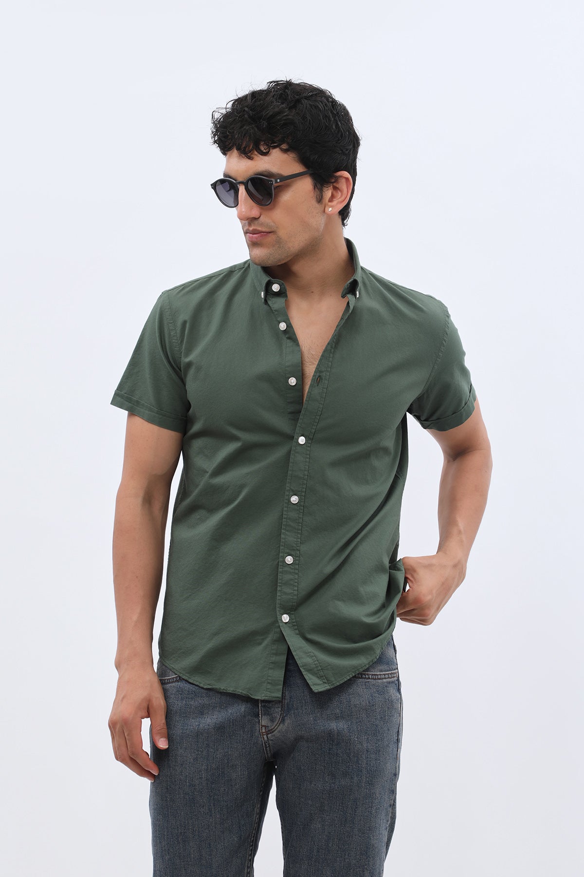 SHIRTSPRO Oxford Regular Fit Short Sleeve Shirt - Button-Down Collar - Mountain View