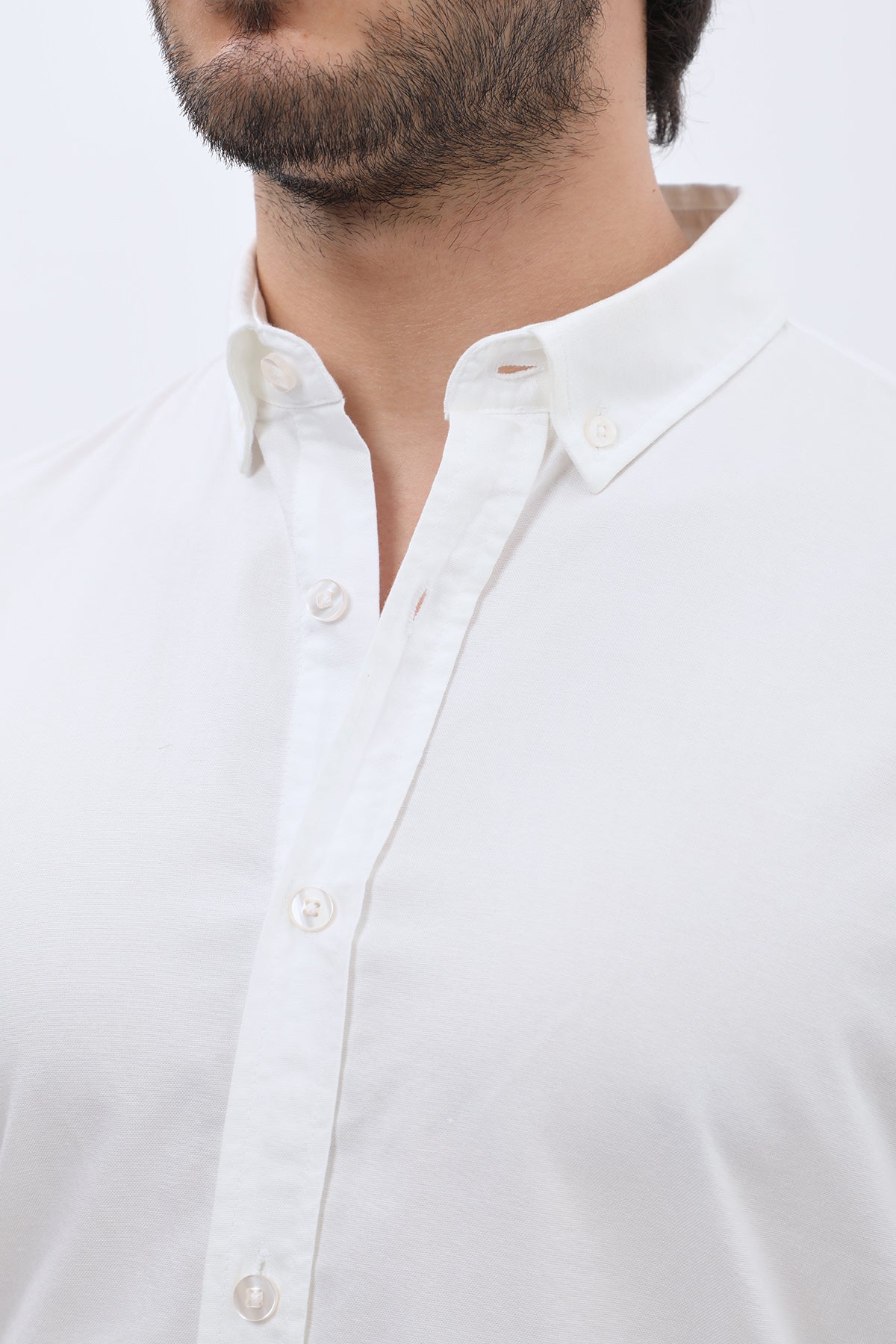 SHIRTSPRO Oxford Regular Fit Short Sleeve Shirt - Button-Down Collar - White