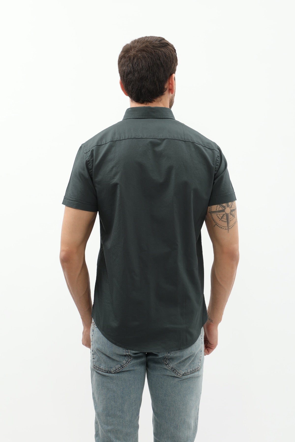 SHIRTSPRO Oxford Regular Fit Short Sleeve Shirt - Button-Down Collar - Naphtha Green