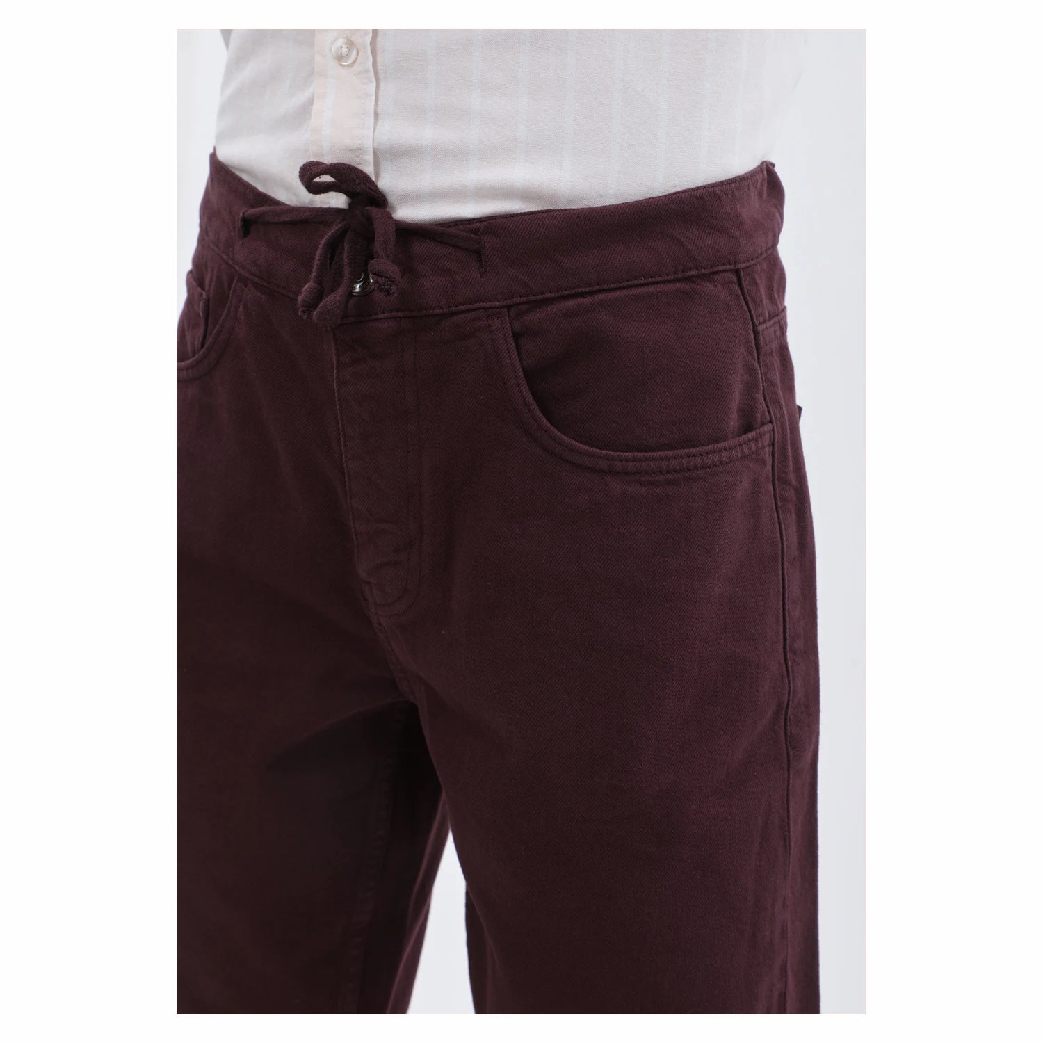 Burgundy men's summer shorts with drawstring waist – Casual and stylish shorts by BagyBagy.