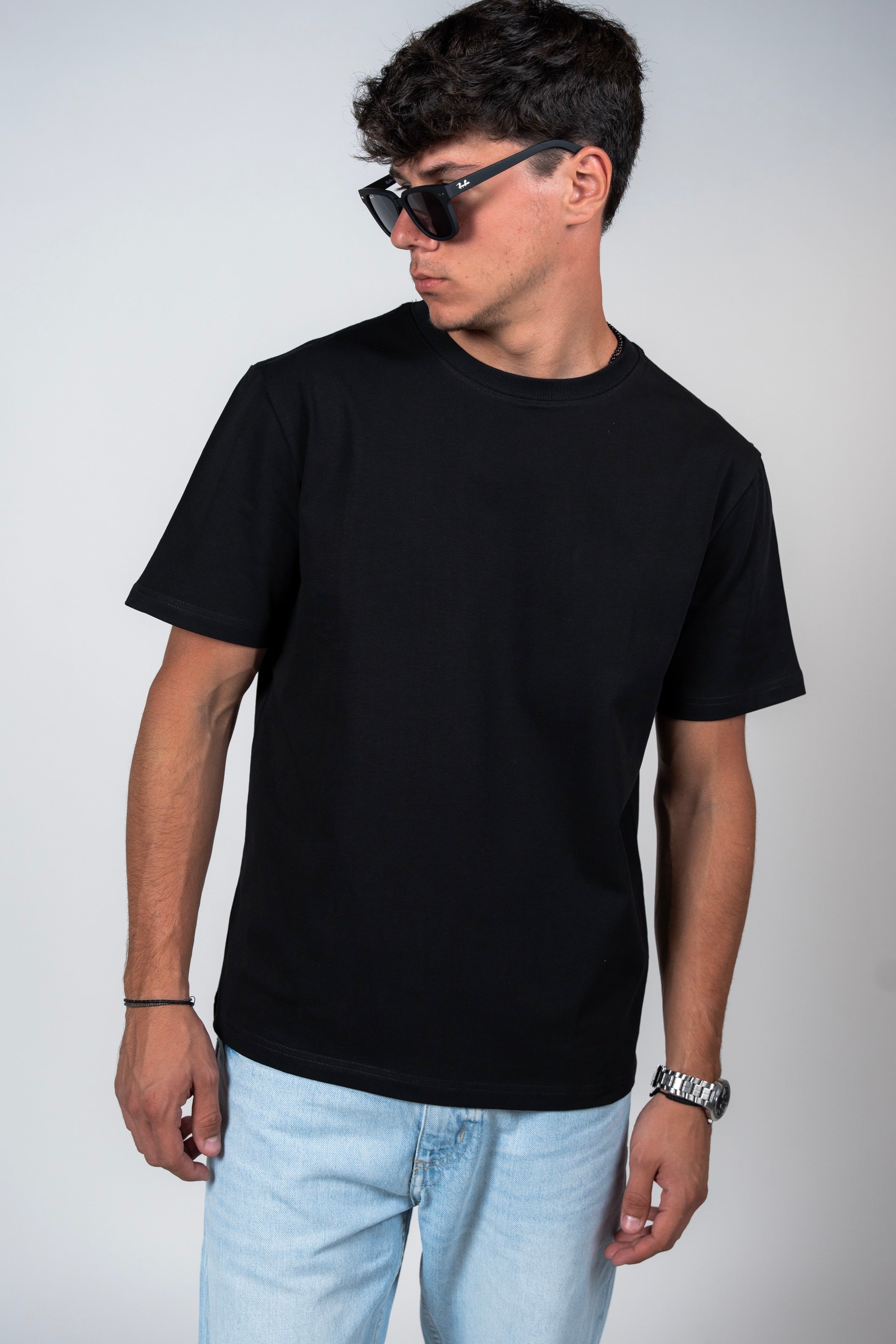 SHIRTSPRO 100% Cotton Regular Fit T-Shirt - Black