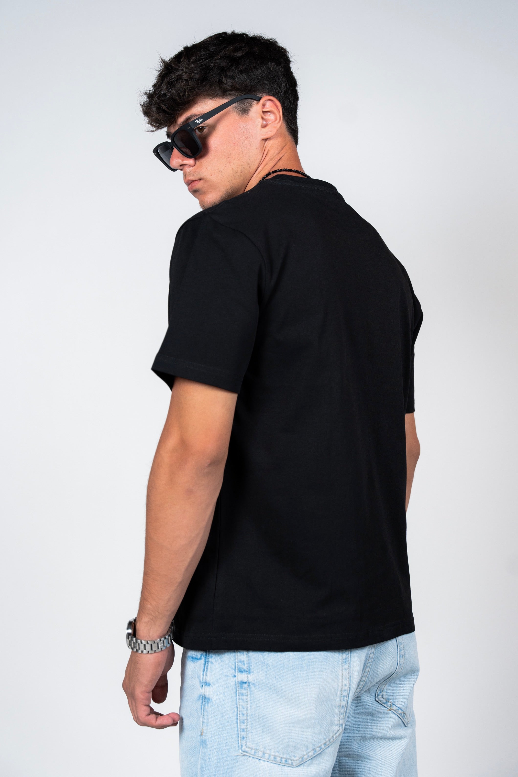 SHIRTSPRO 100% Cotton Regular Fit T-Shirt - Black - oversized