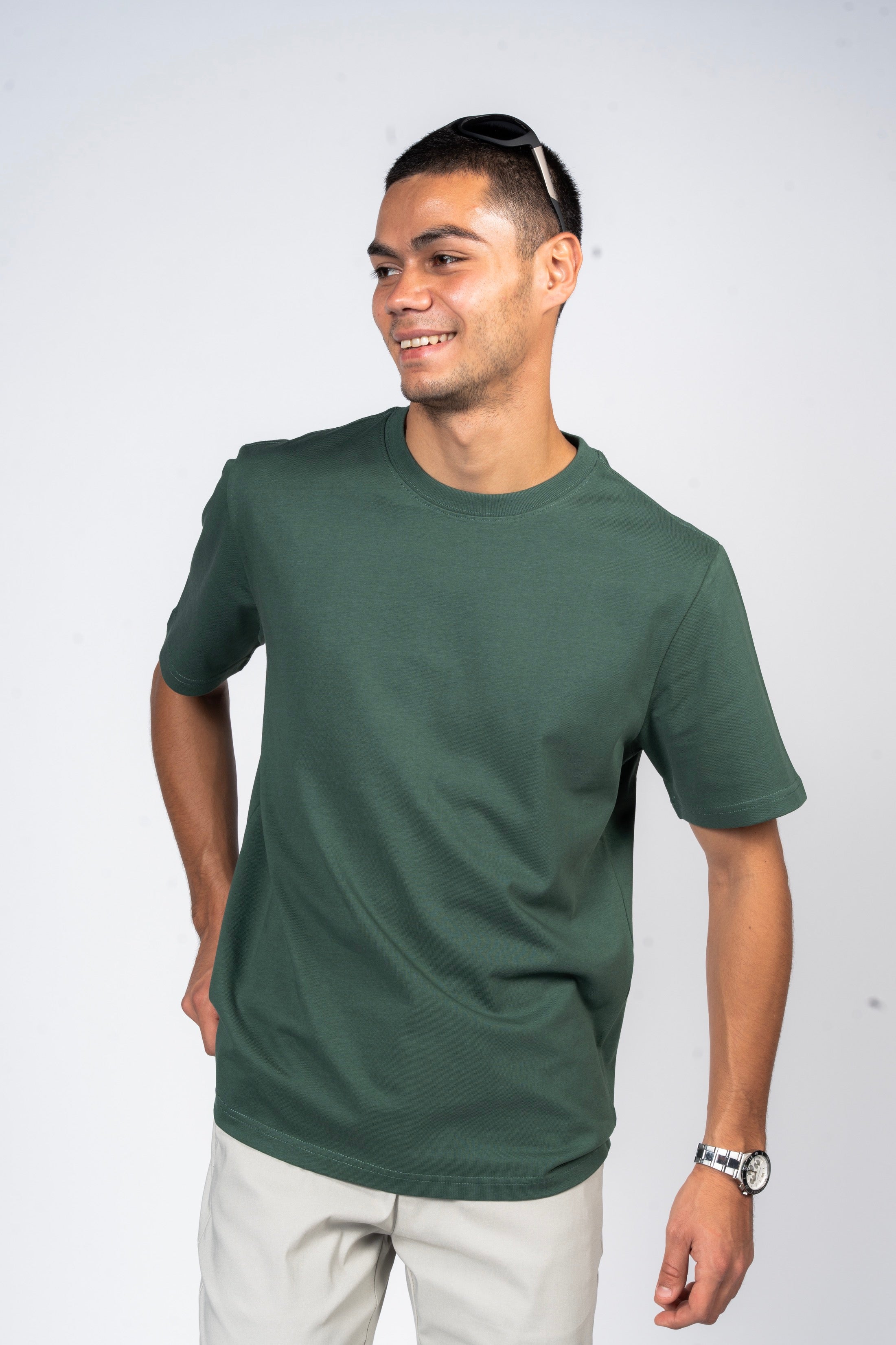 SHIRTSPRO 100% Cotton Regular Fit T-Shirt - Green