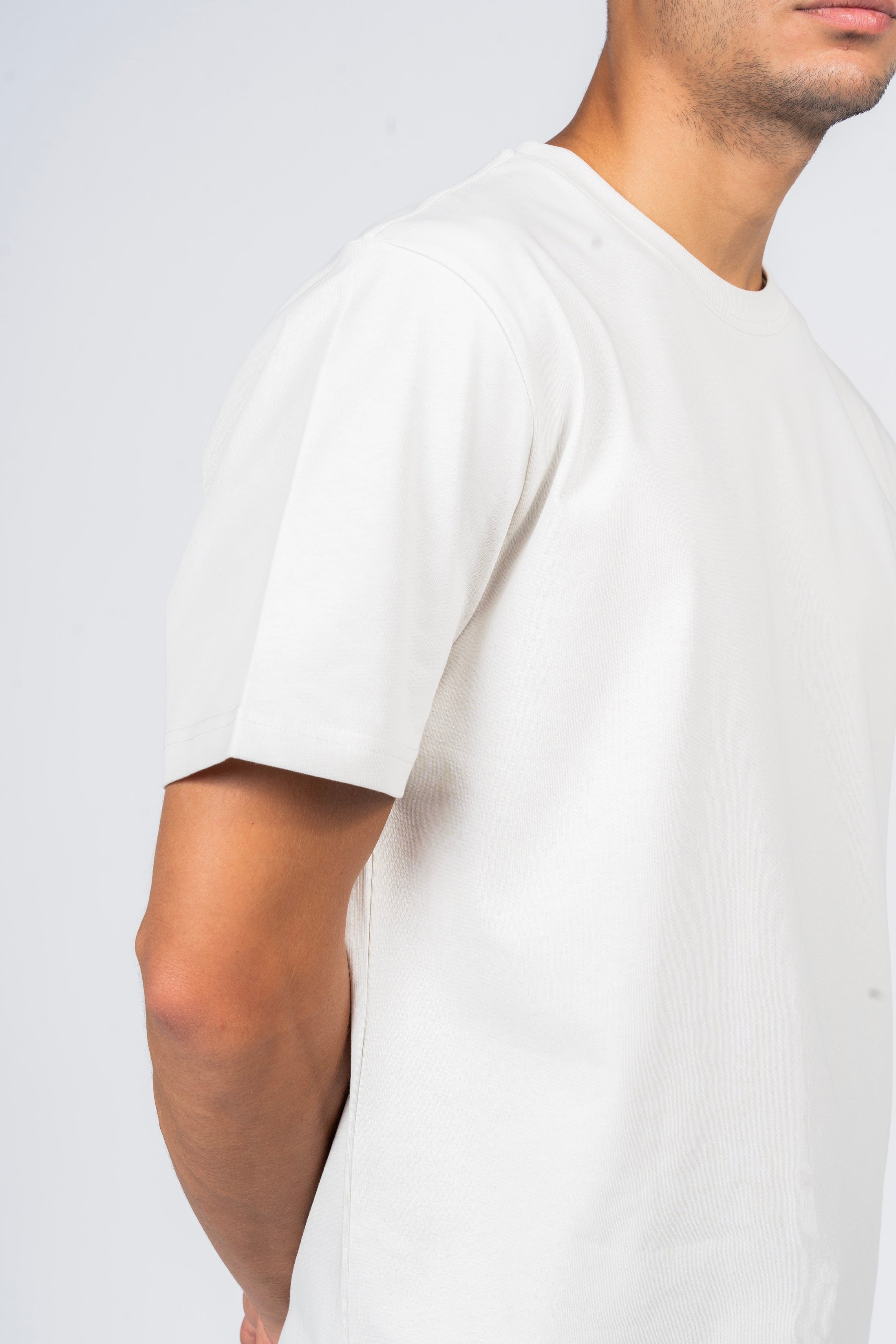 SHIRTSPRO 100% Cotton Regular Fit T-Shirt - Light Beige - oversized