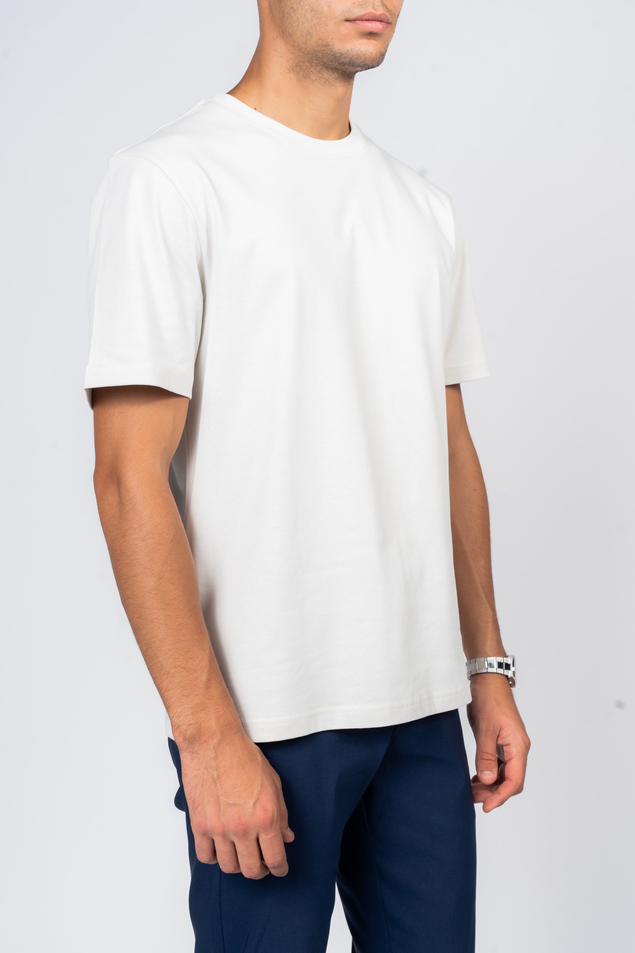 SHIRTSPRO 100% Cotton Regular Fit T-Shirt - Light Beige