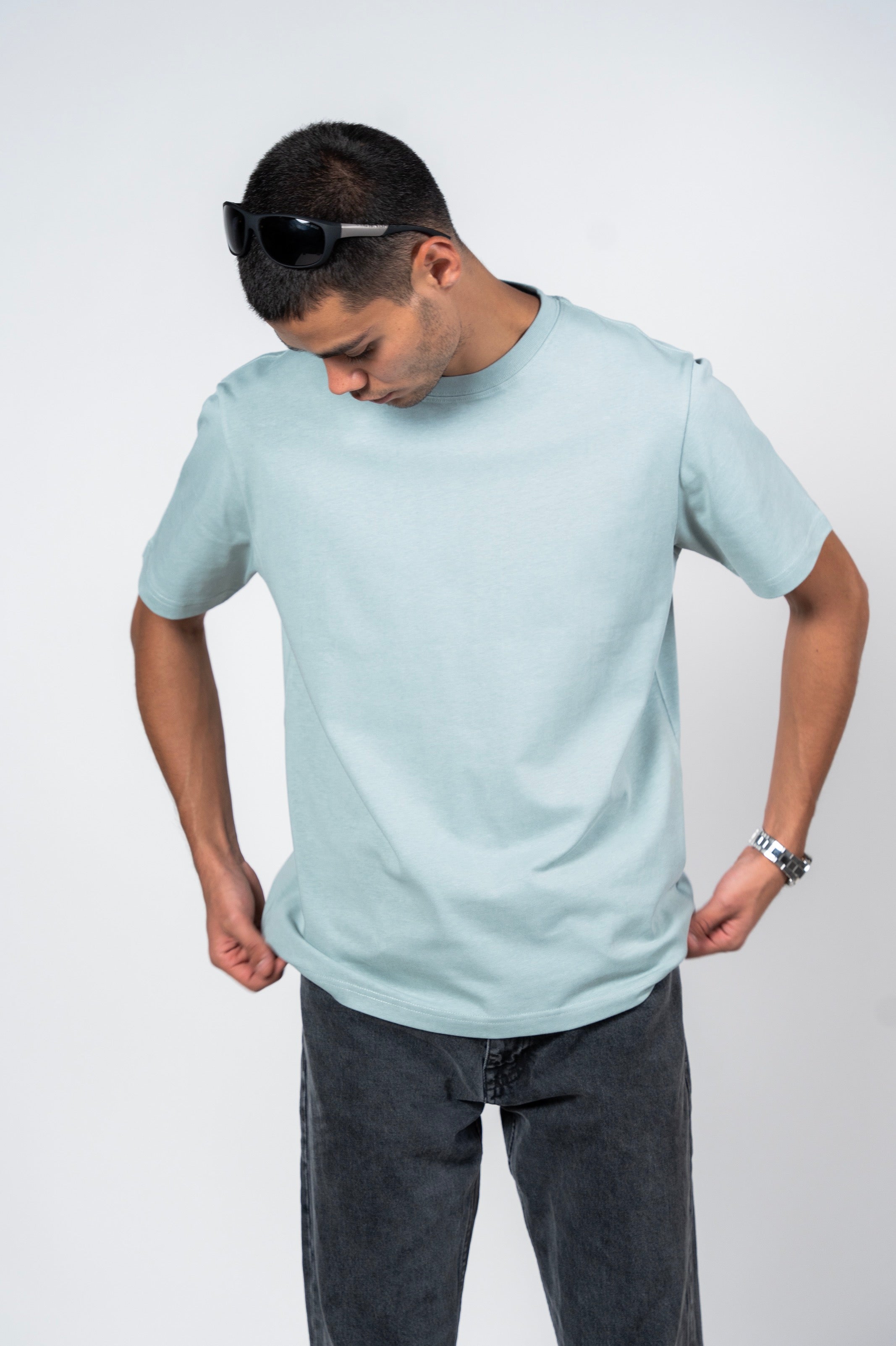 SHIRTSPRO 100% Cotton Regular Fit T-Shirt - Light Green - oversized