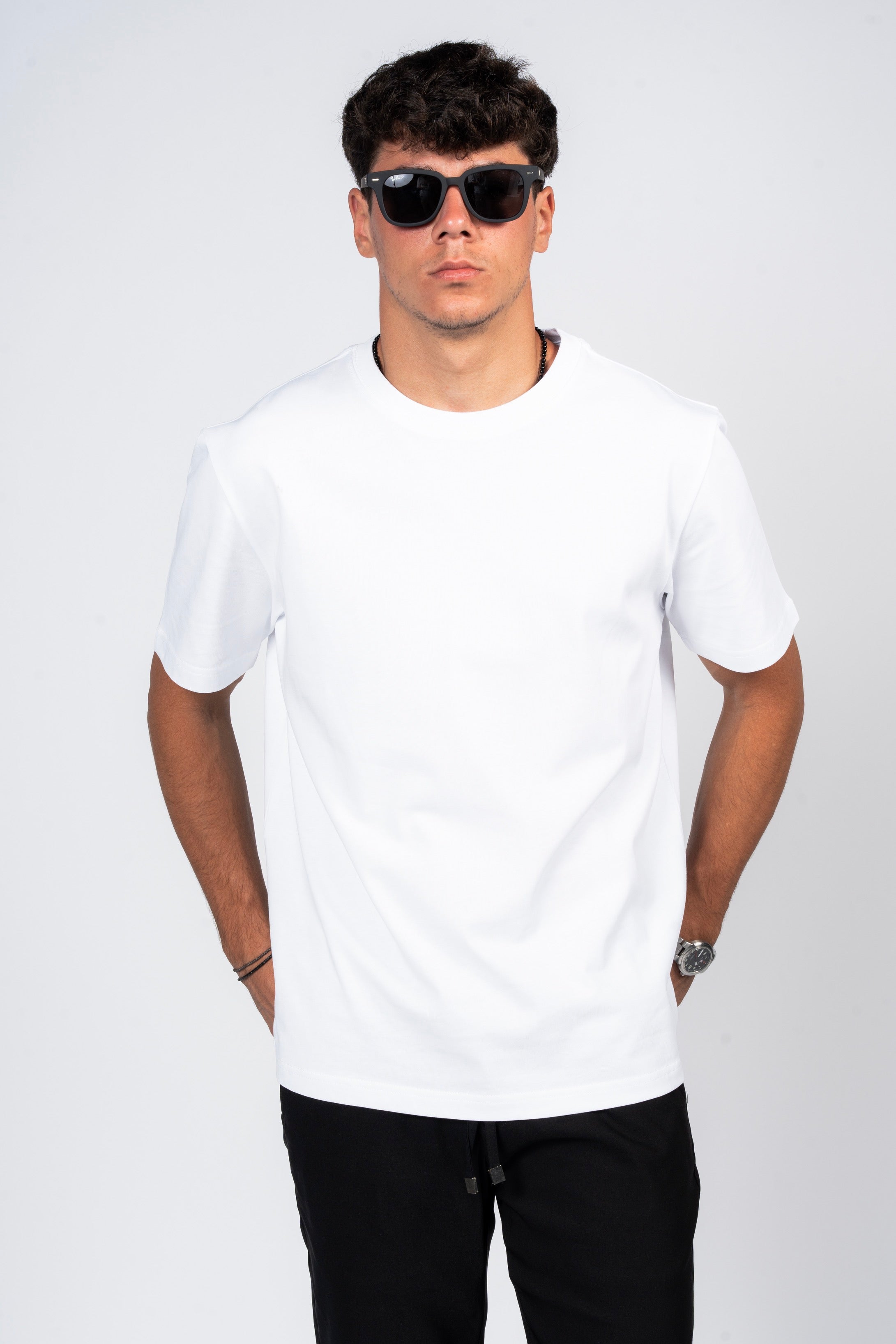 SHIRTSPRO 100% Cotton Regular Fit T-Shirt - White