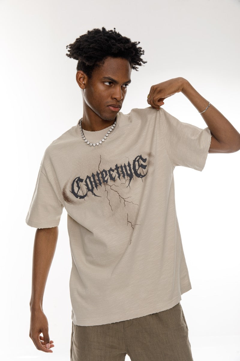 DNM UNITED Beige T-Shirt – 100% Cotton - oversized