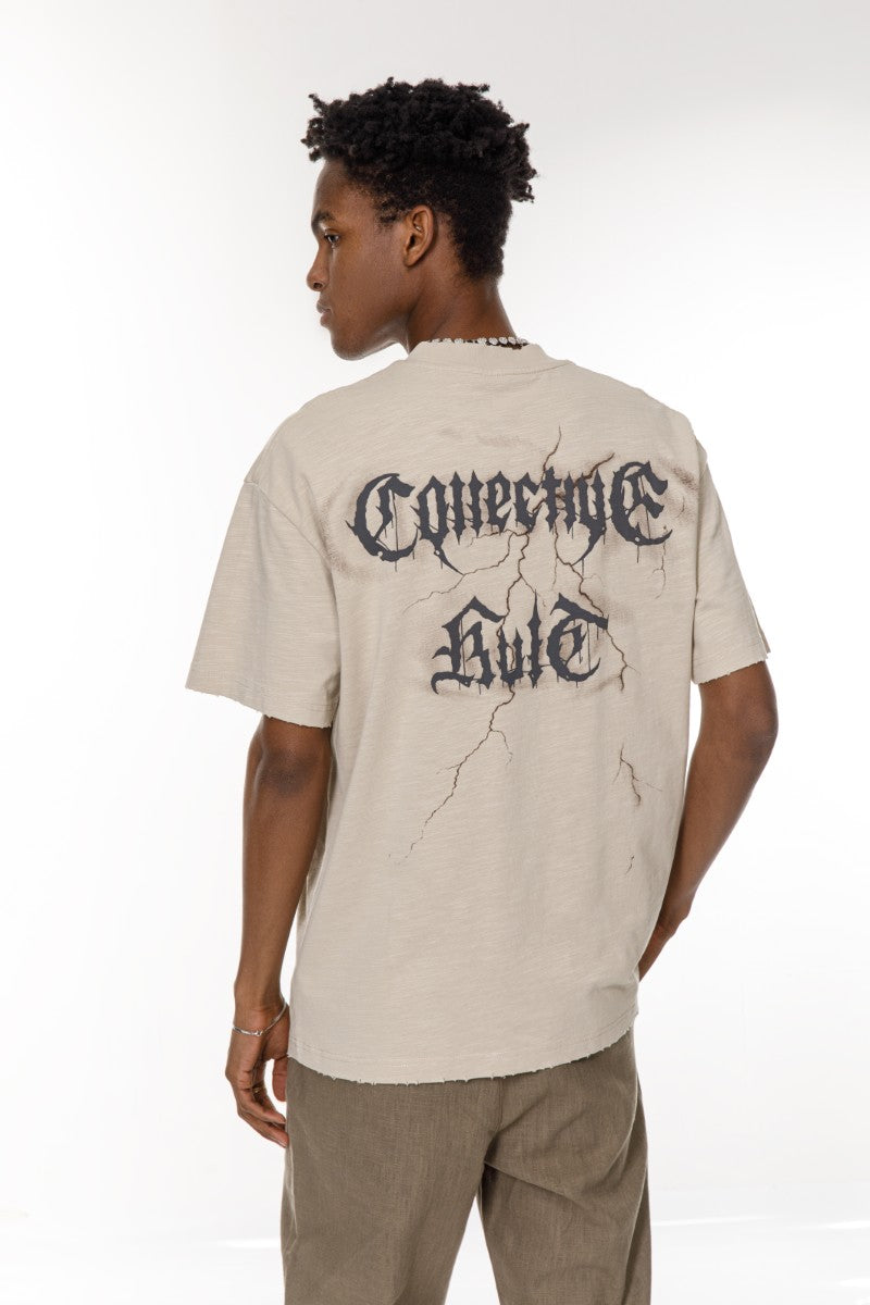 DNM UNITED Beige T-Shirt – 100% Cotton - oversized