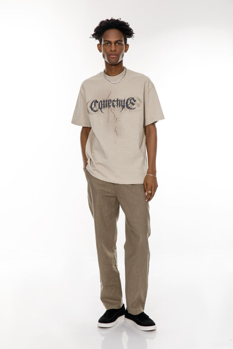 DNM UNITED Beige T-Shirt – 100% Cotton - oversized